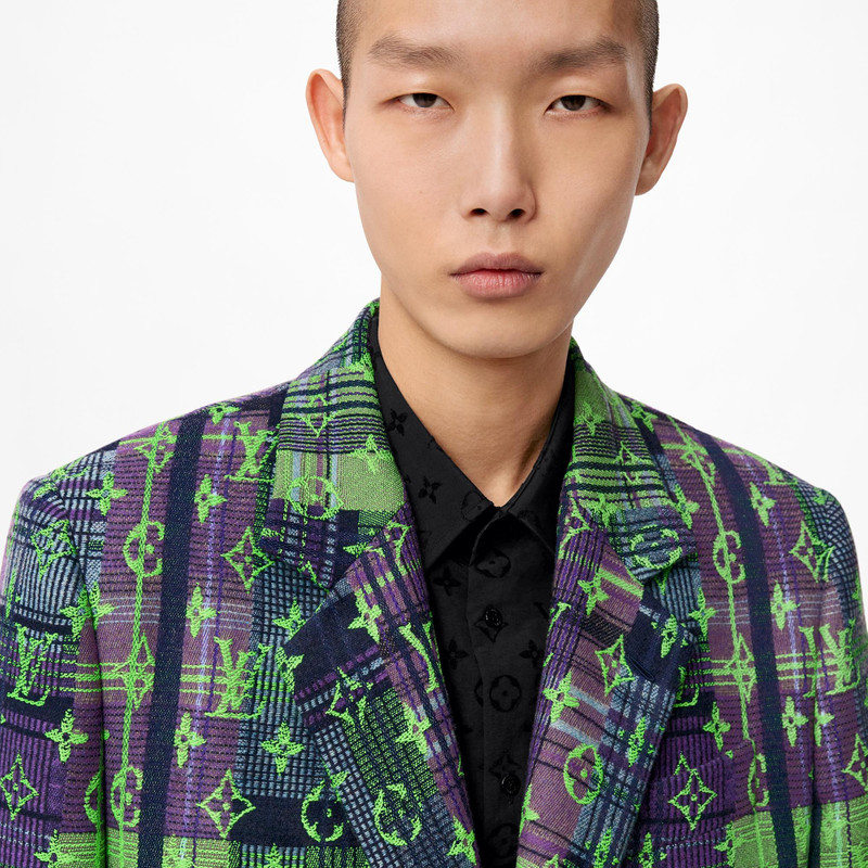 Monogram Neon Check Coat 4