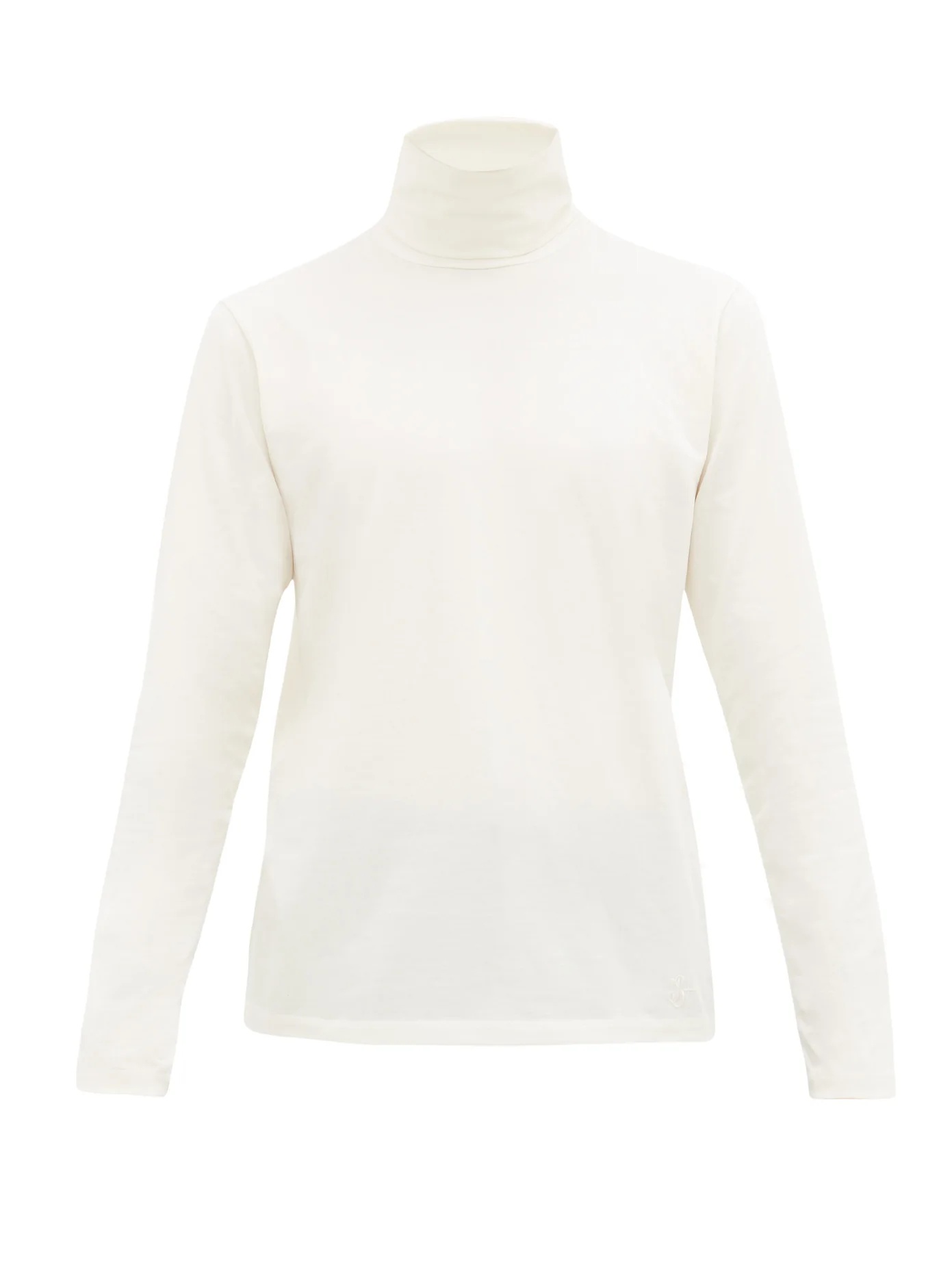 Roll-neck cotton-blend T-shirt - 1