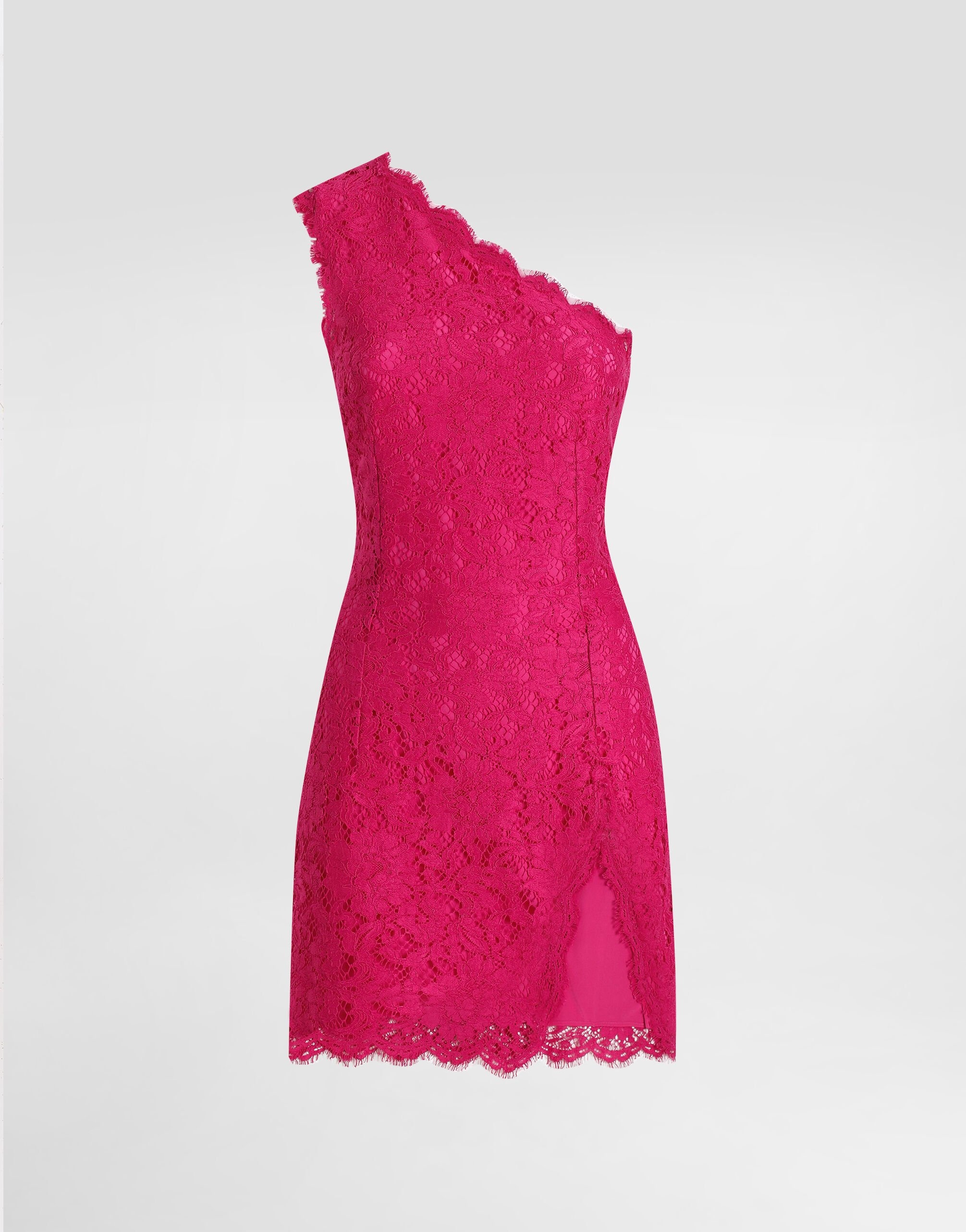 Floral cordonetto lace minidress with slit - 1
