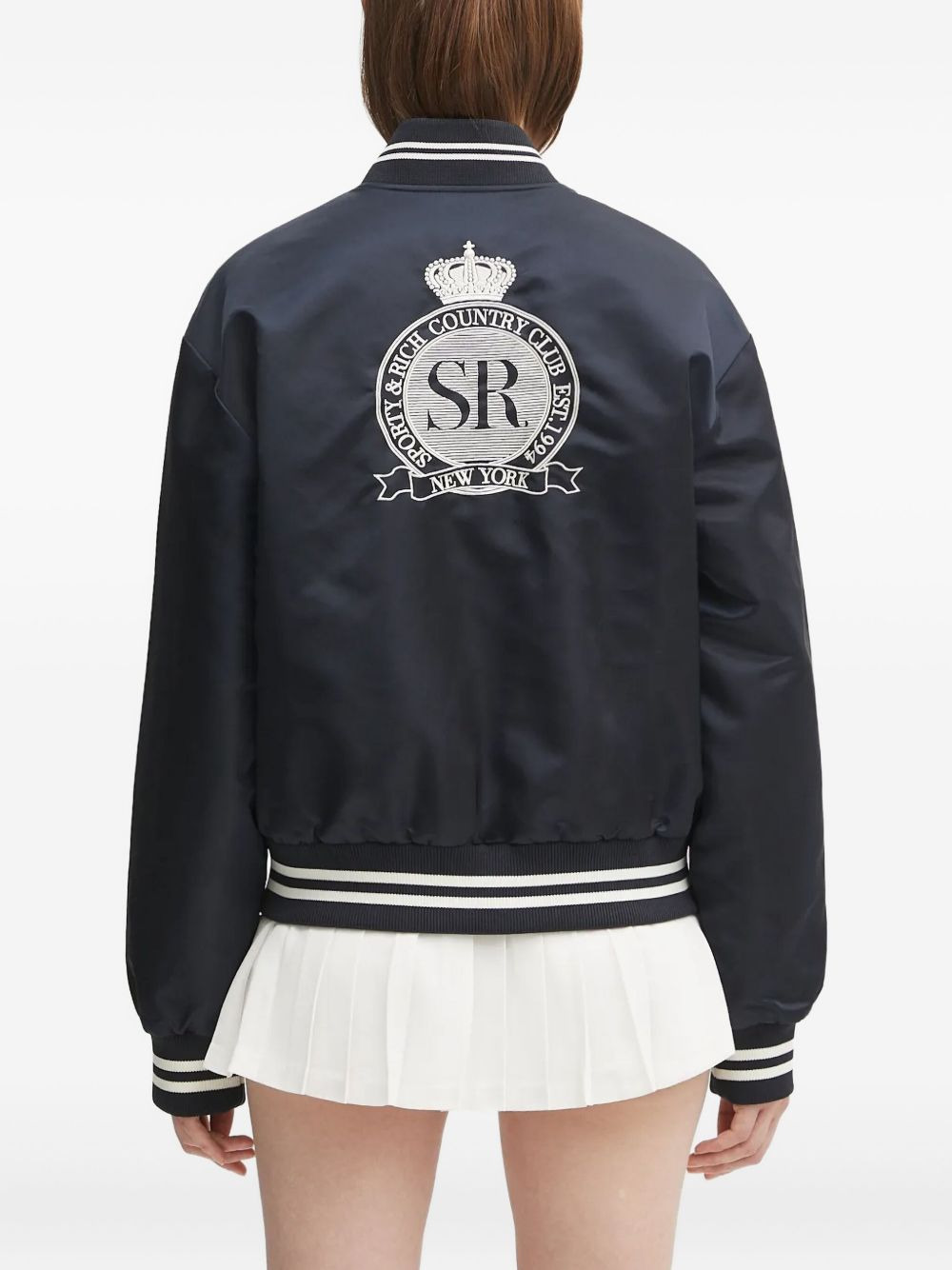embroidered-logo bomber jacket - 3