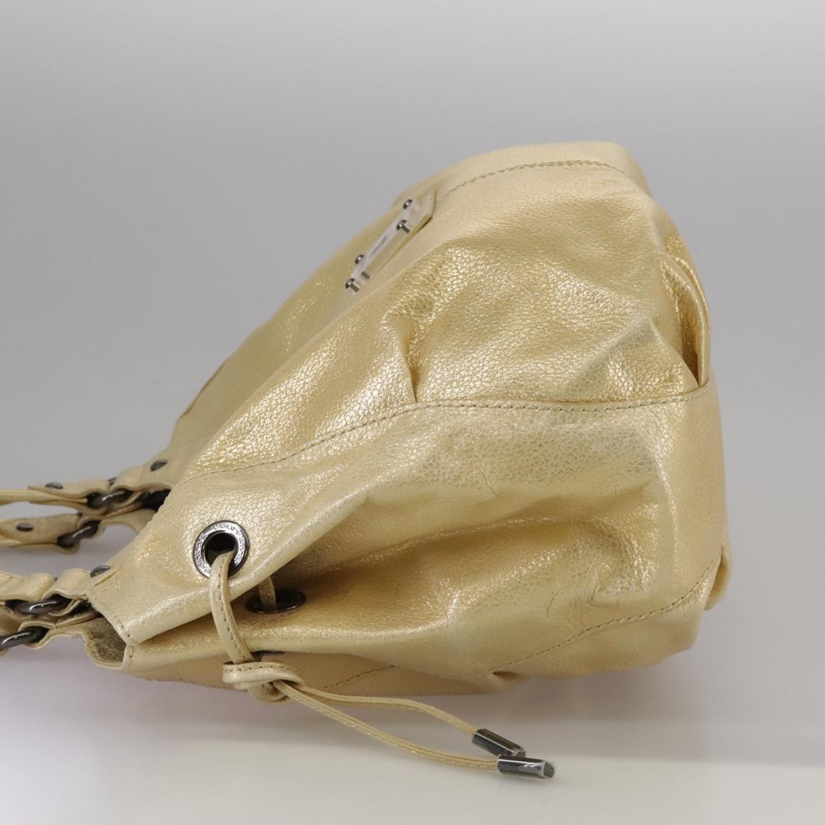 Burberry Hand Bag Leather Gold - 4