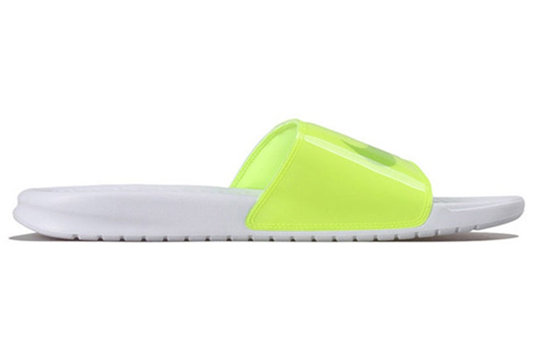 Nike Benassi JDI Print Fluorescence Yellow Slippers Volt-white CI5927-771 - 2