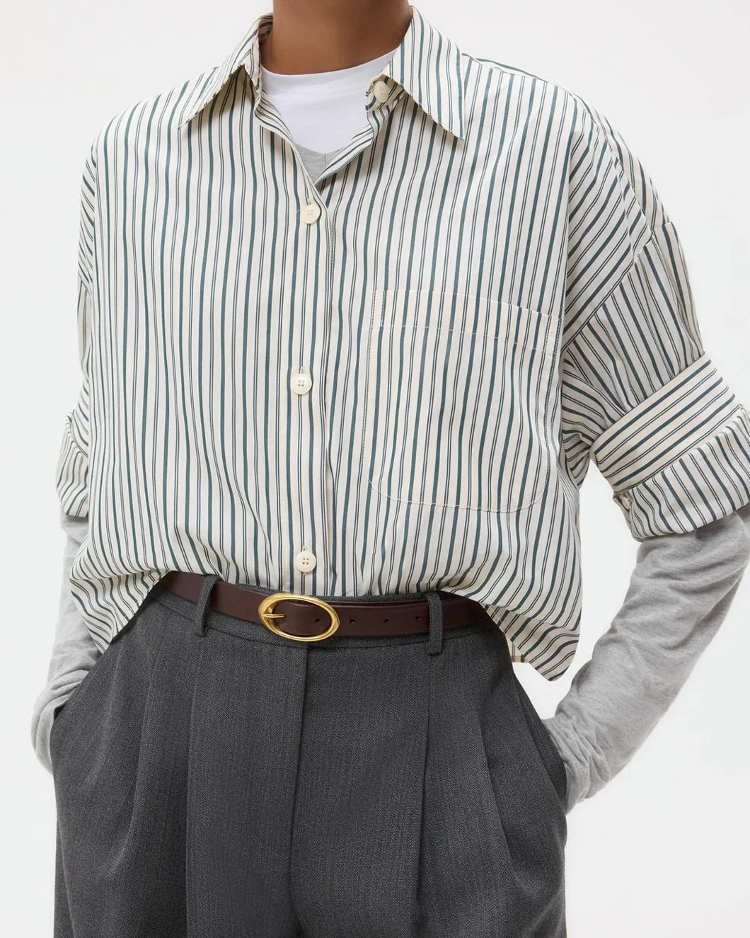 NEXT EX SHIRT IN DANCING STRIPED COTTON SHIRTING - 5