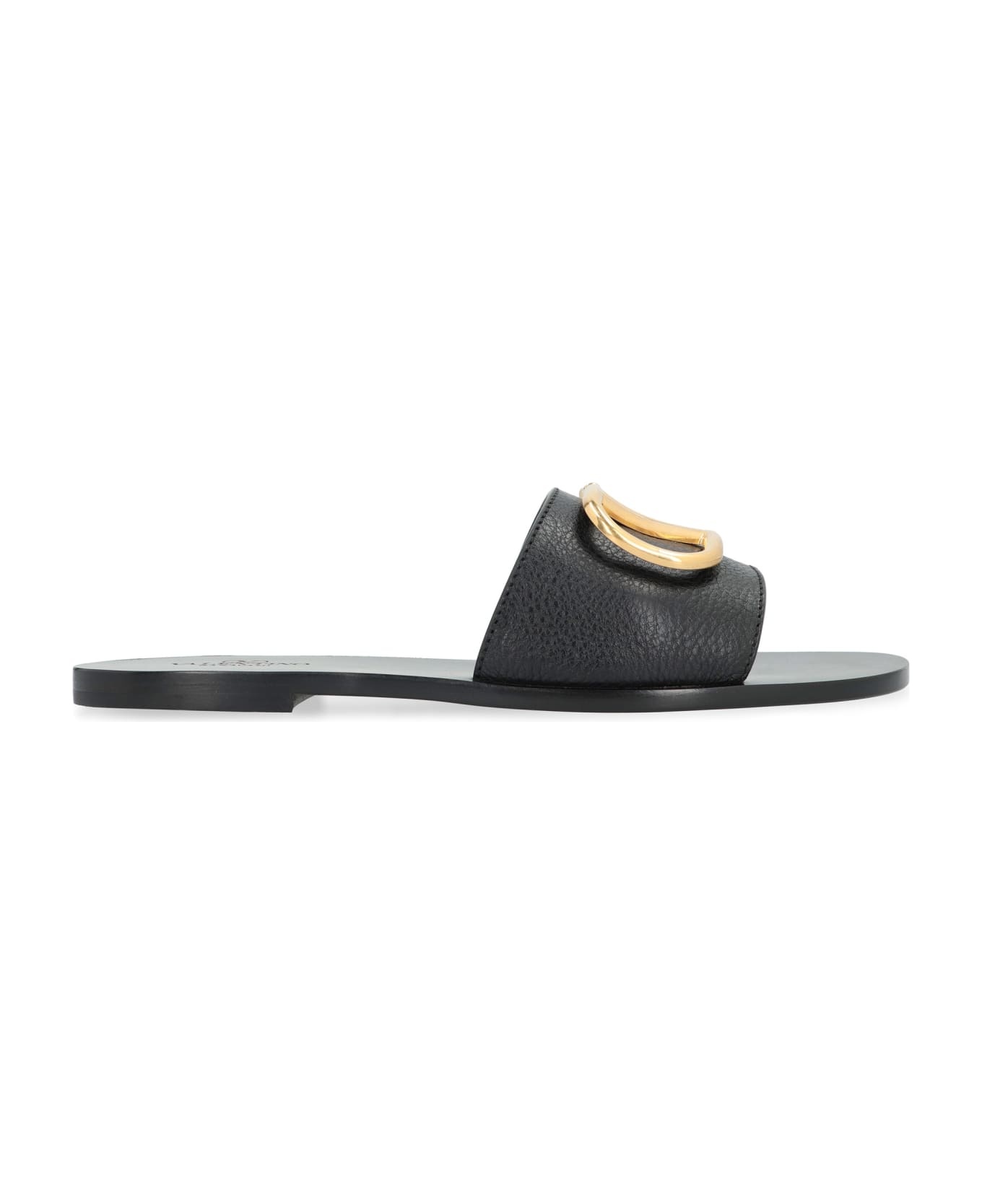 Valentino Garavani - Leather Slides With Logo - 1