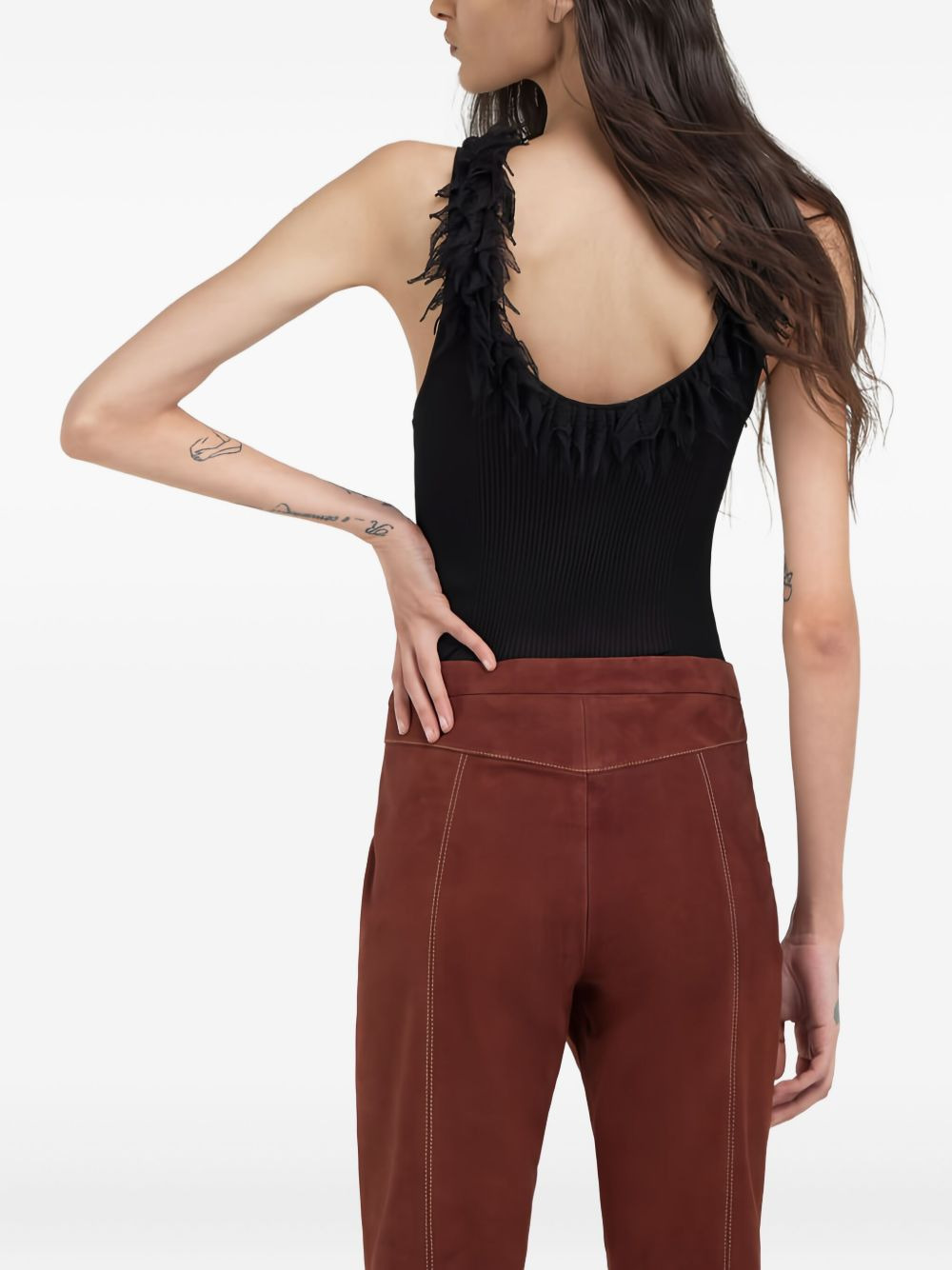 ribbed trimmed tank top - 4