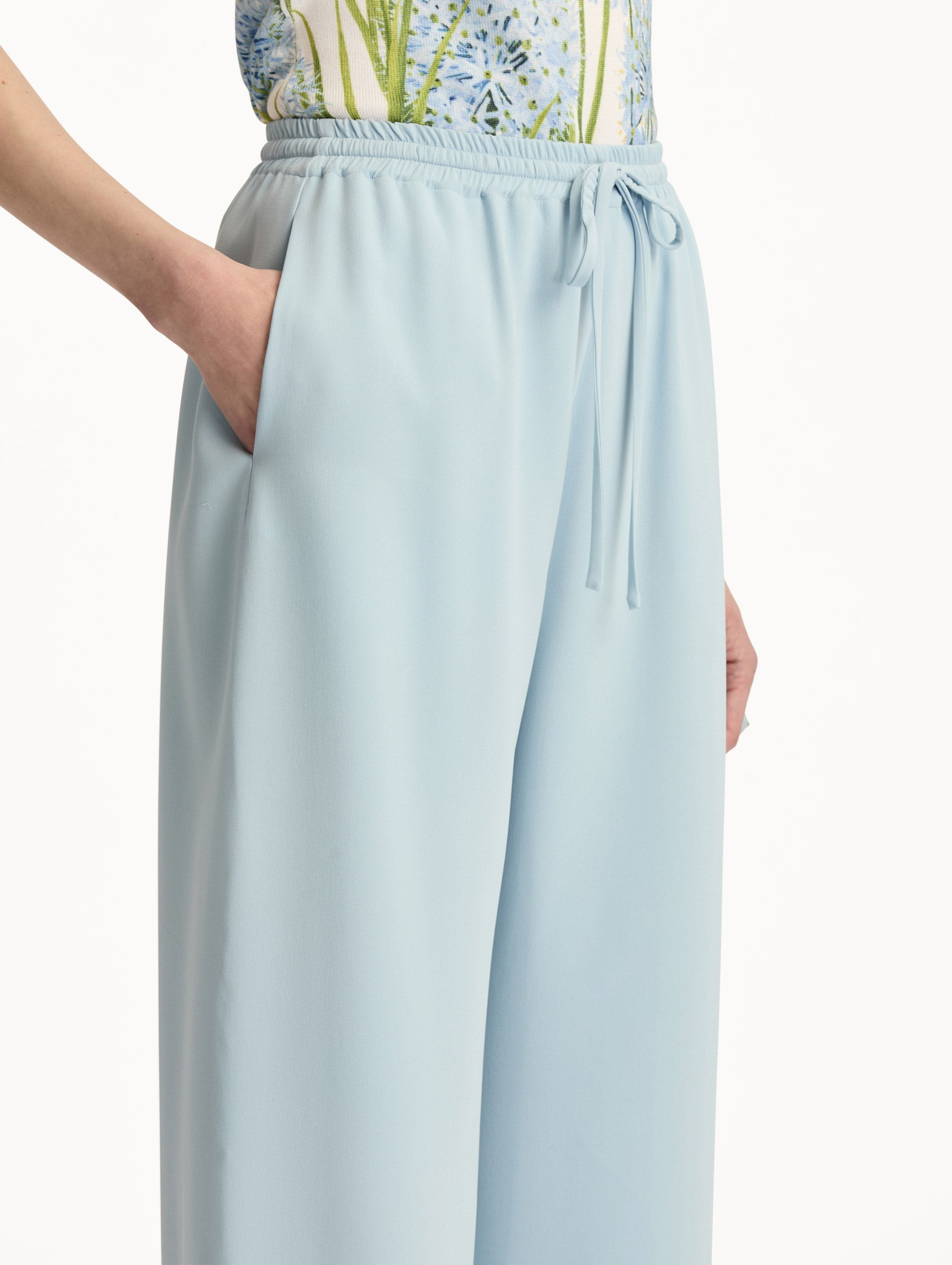 SILK GEORGETTE DRAWSTRING PANT - 5