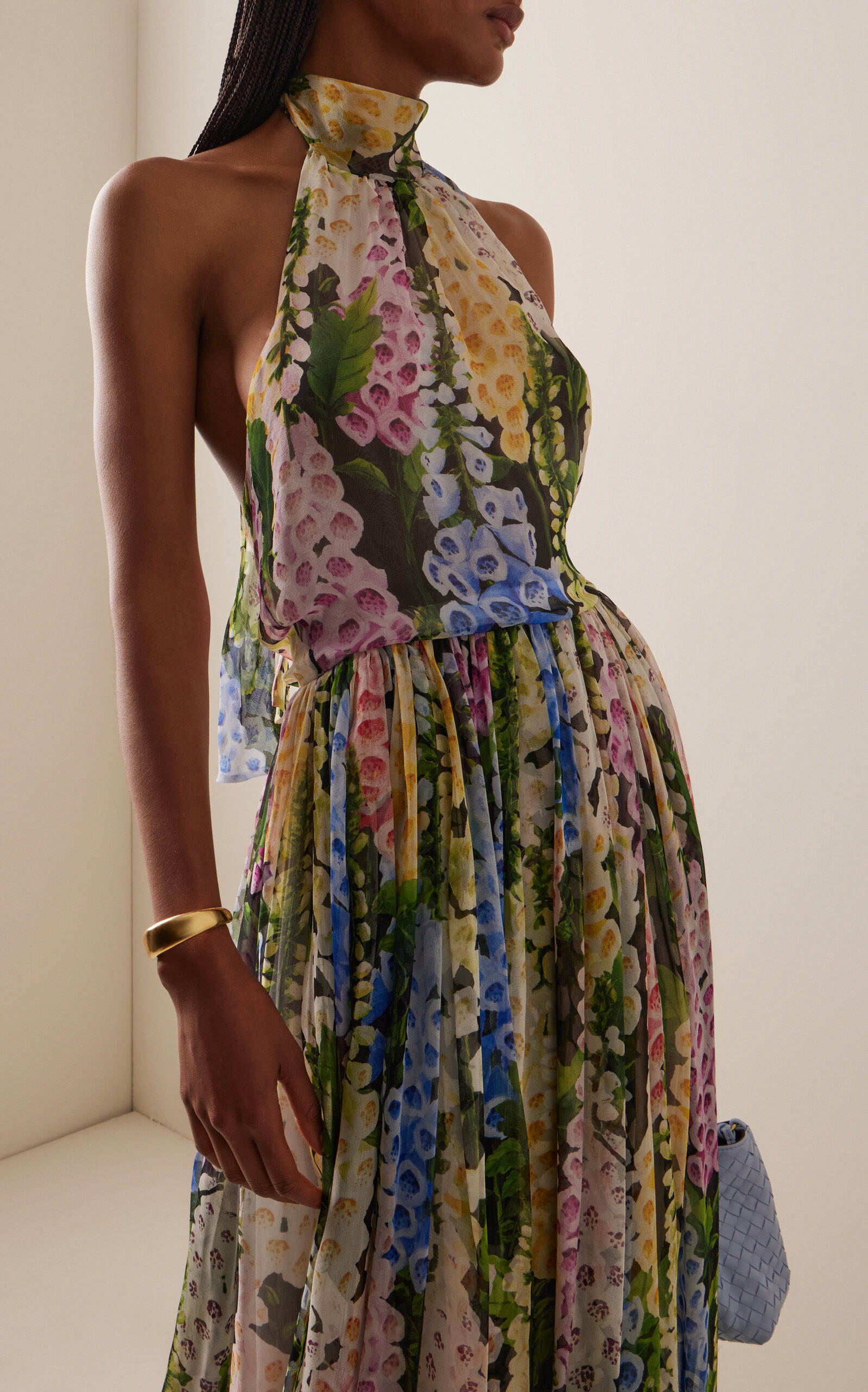 Foxglove-Printed Cotton-Poplin Halter Midi Dress multi - 3