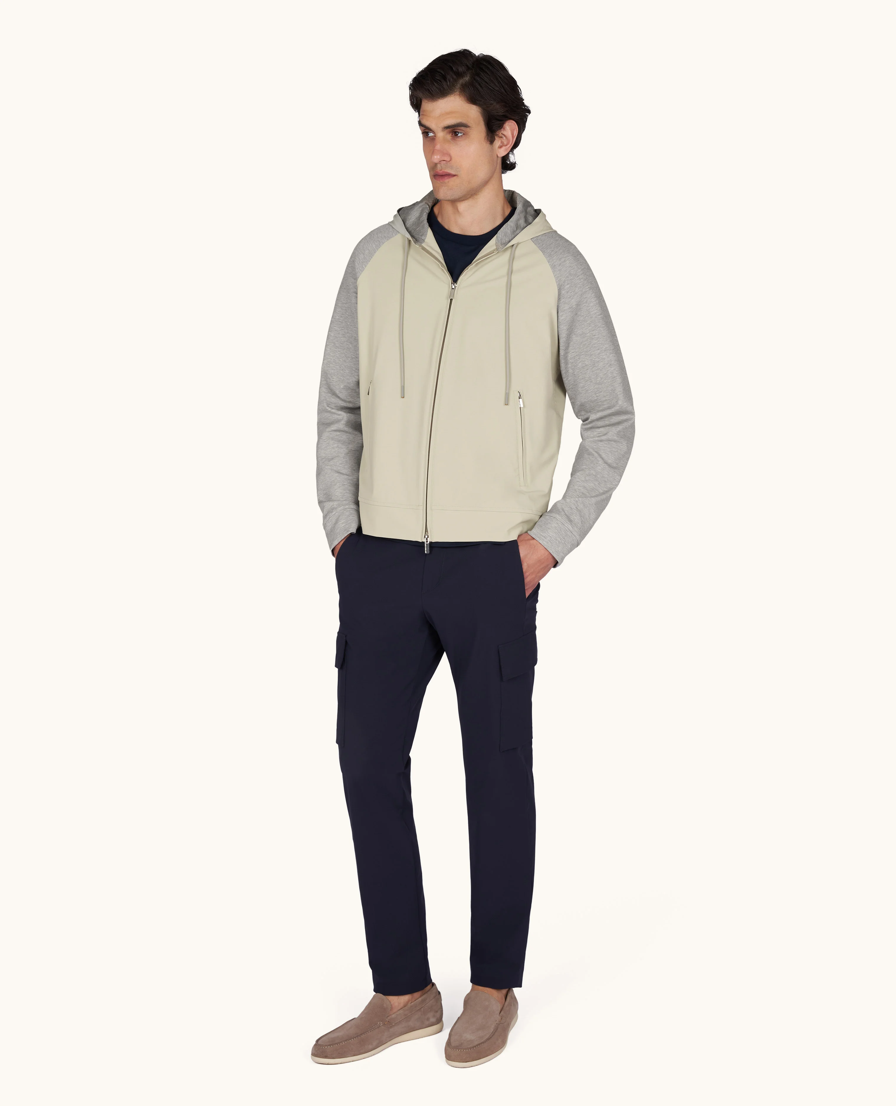 HYBRID SWEATSHIRT IN DYNAMIC AND JERSEY - 1