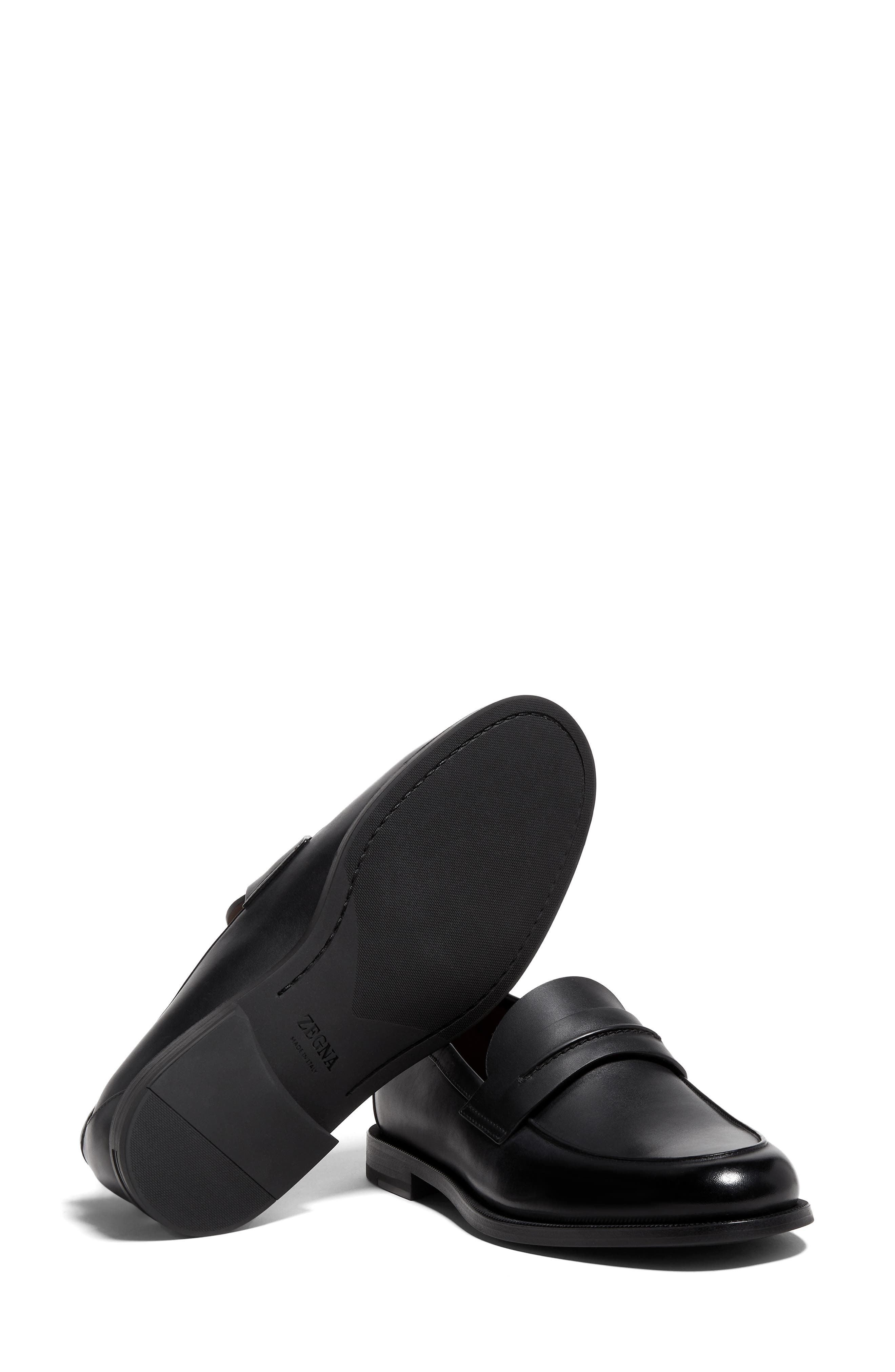 ZEGNA Leather Driving Loafer in Black at Nordstrom - 6