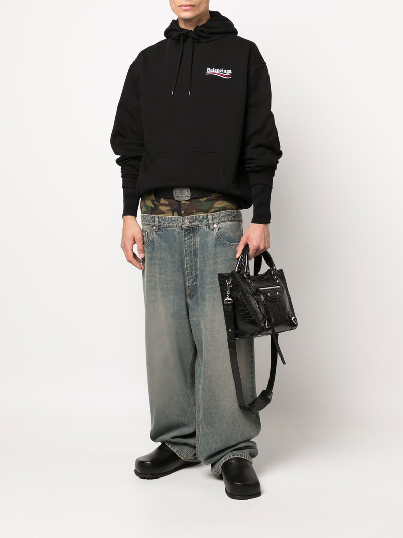 BALENCIAGA black Political Campaign cotton hoodie outlook