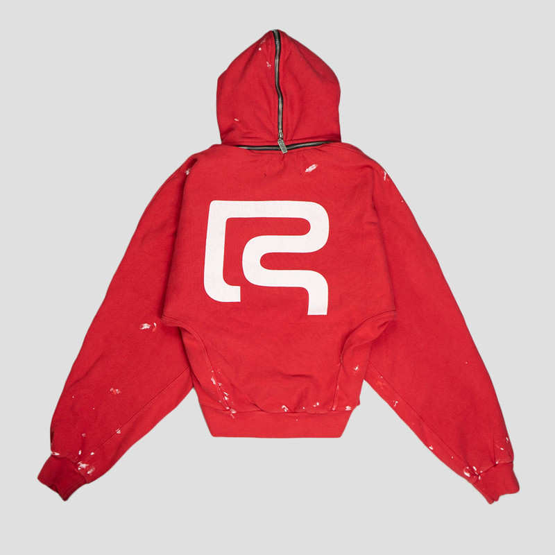 RRR123 RADICAL PAPER ROSE ZIP HOODIE outlook