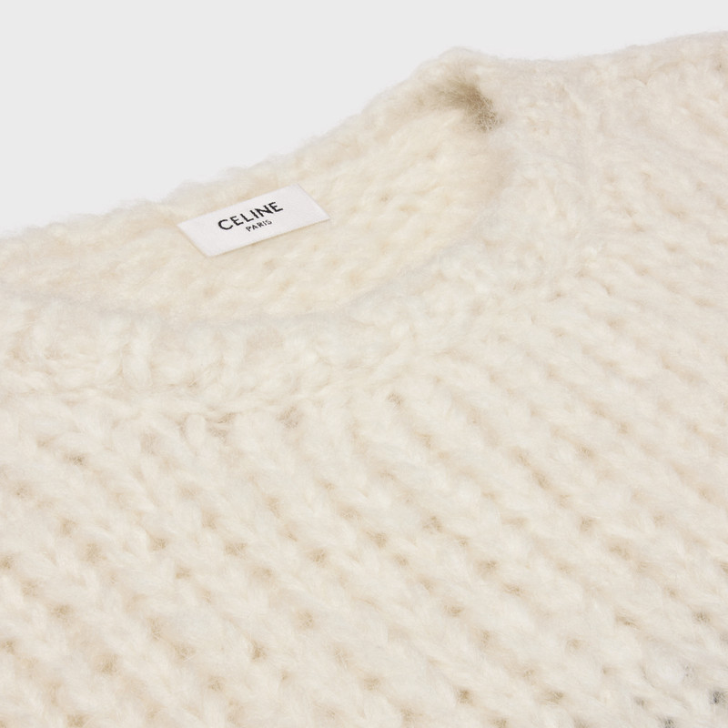 striped crew neck sweater in chunky mohair and wool 3