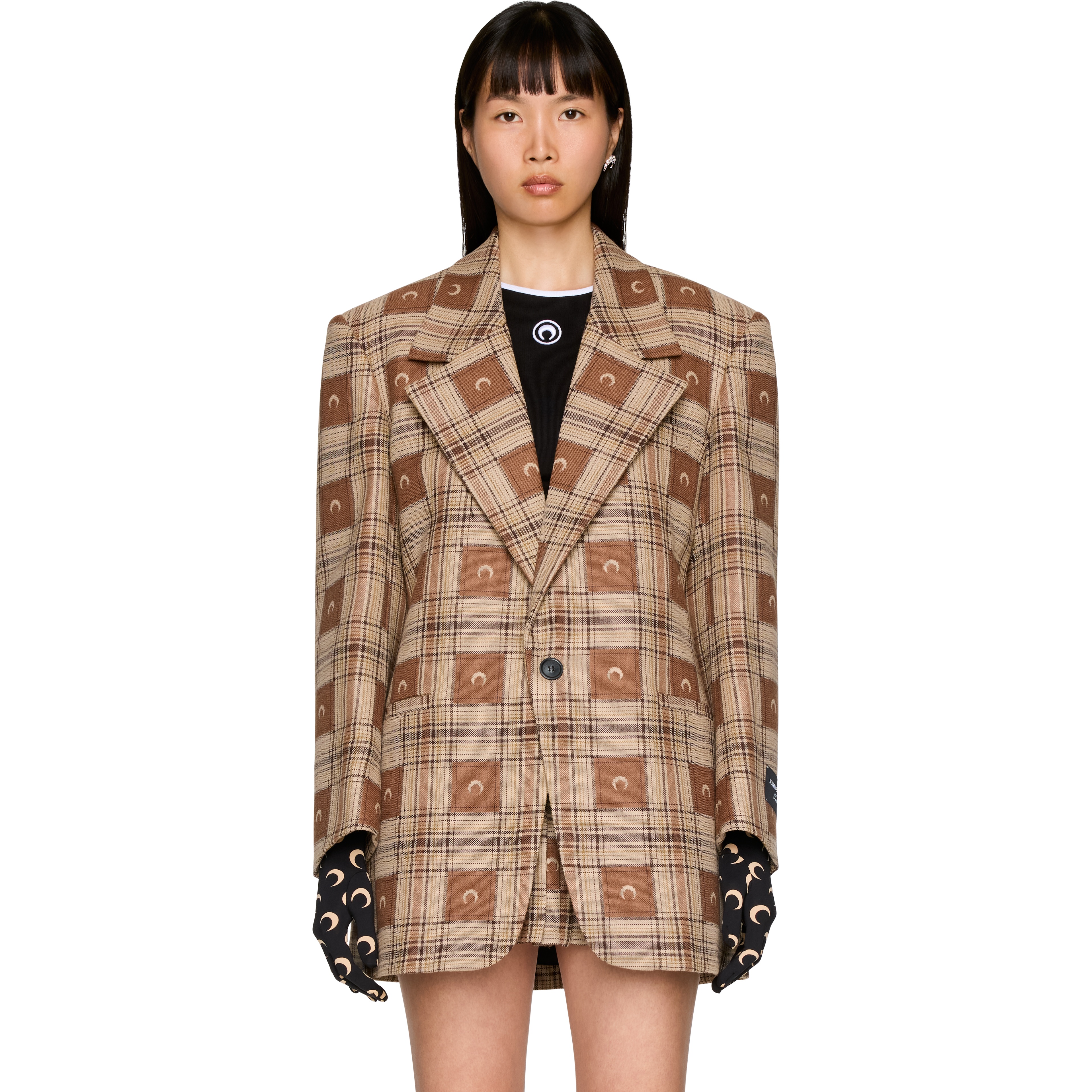 Moon Checks Jacquard Boxy Jacket - 1