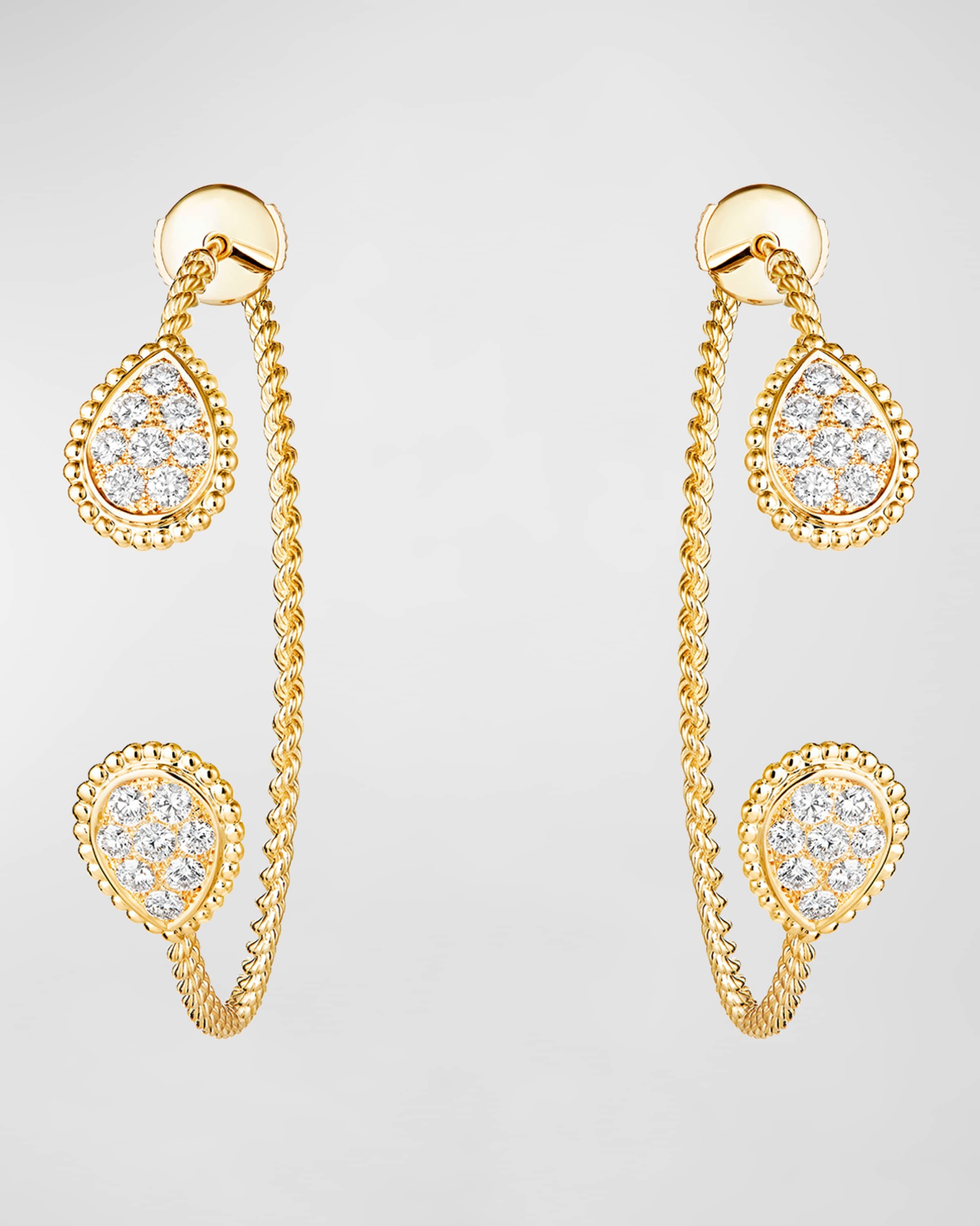 Serpent Boheme Diamond Hoop Earrings in Yellow Gold - 1