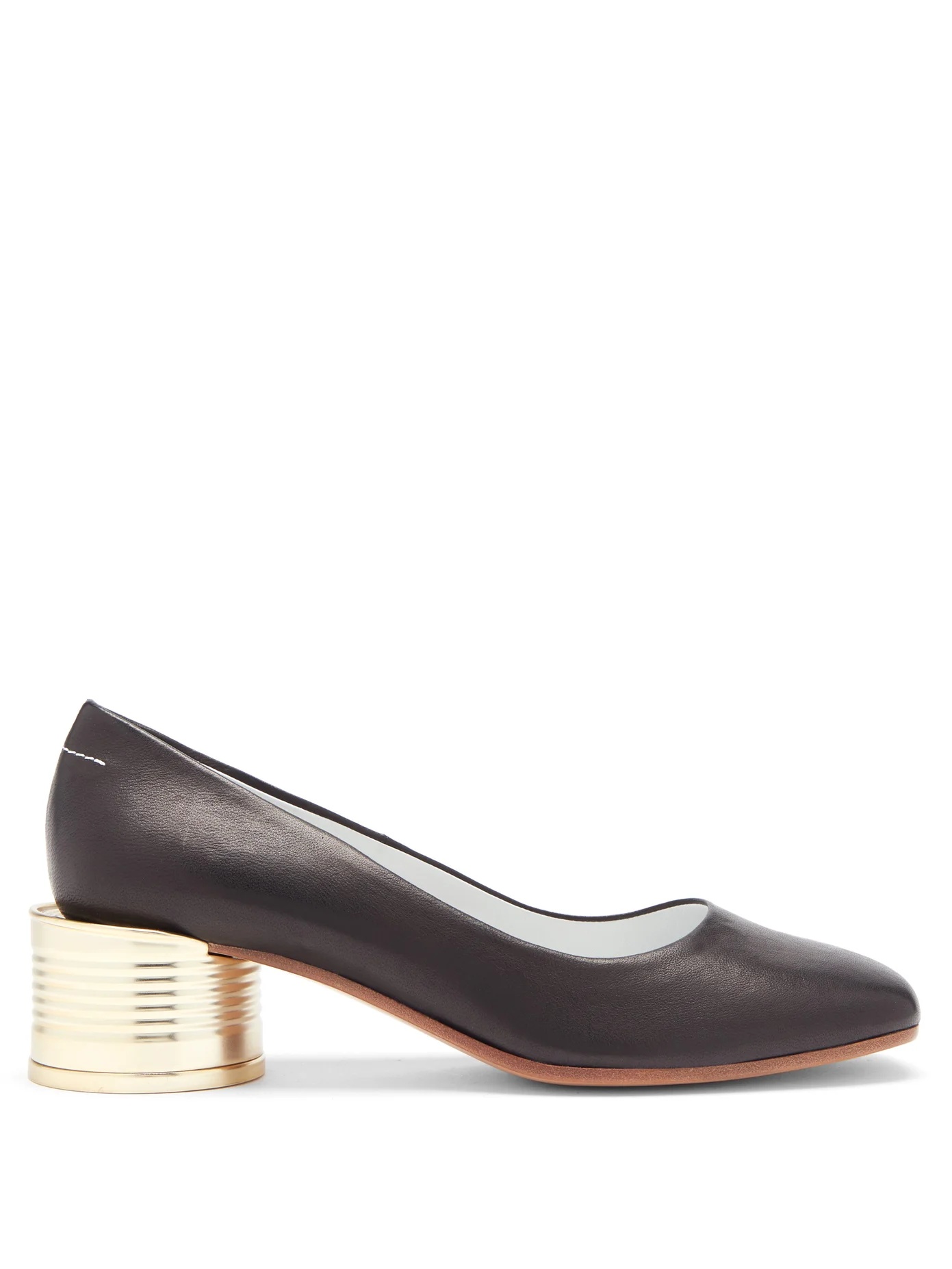 Tin can-heel leather pumps - 1