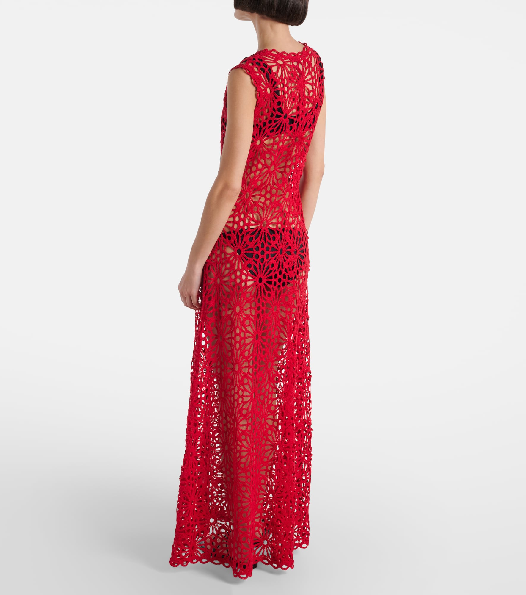 Open-knit cotton-blend maxi dress - 3