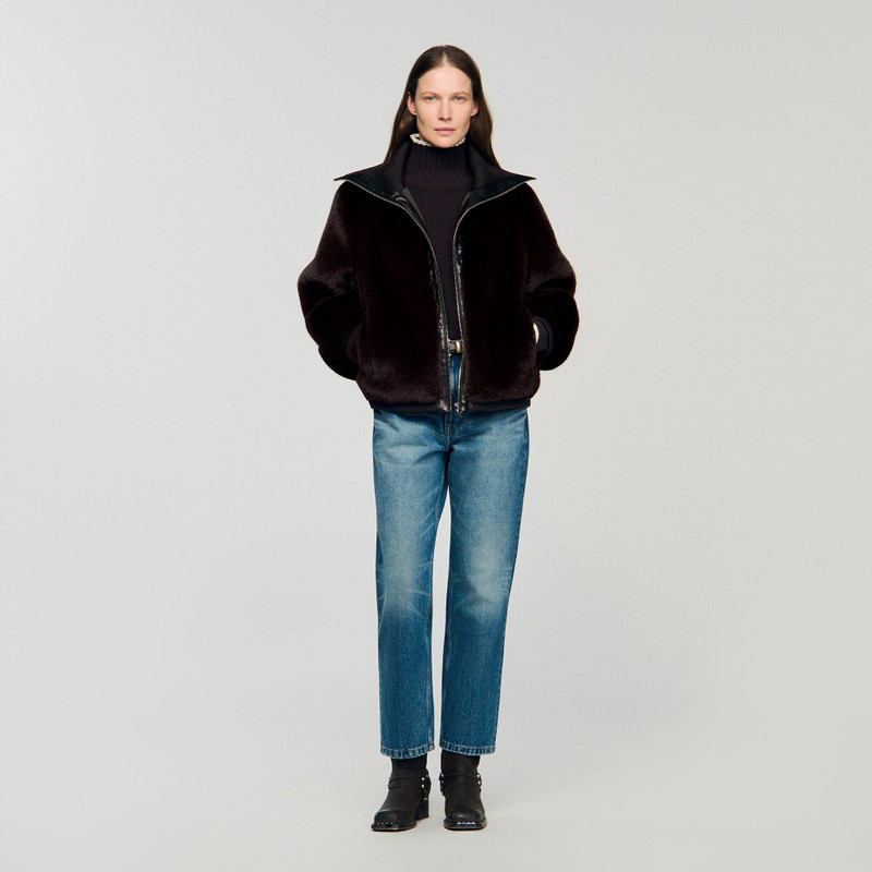 Sandro SHORT FAUX FUR COAT outlook