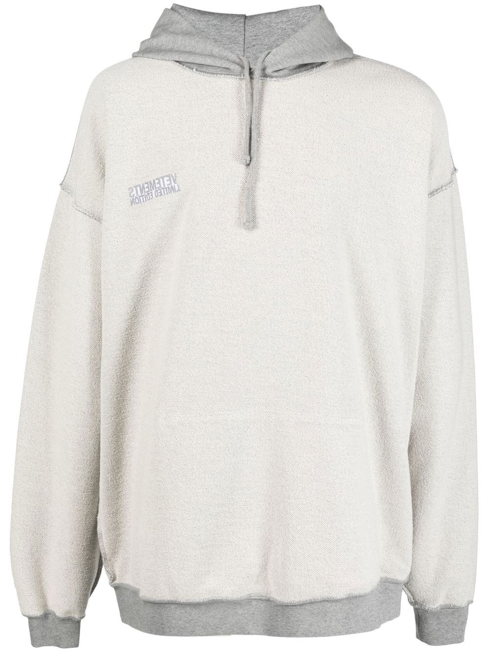 inside-out effect drawstring hoodie - 1
