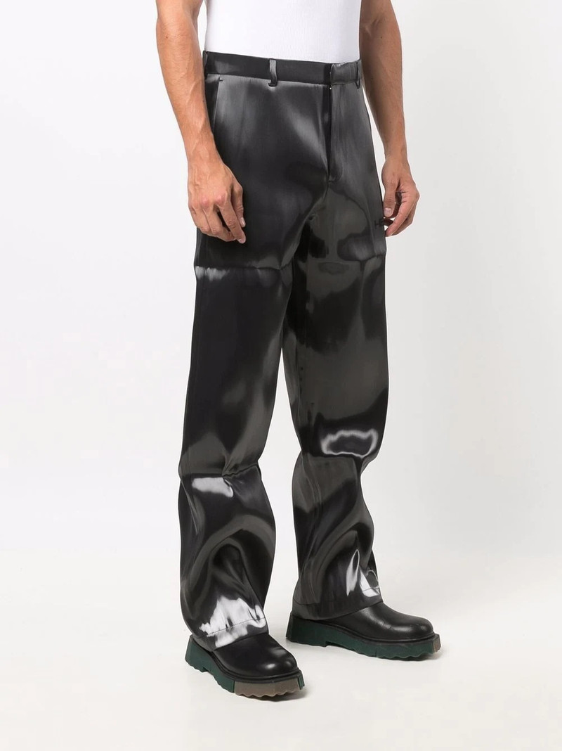 metallic-effect straight-leg trousers 3