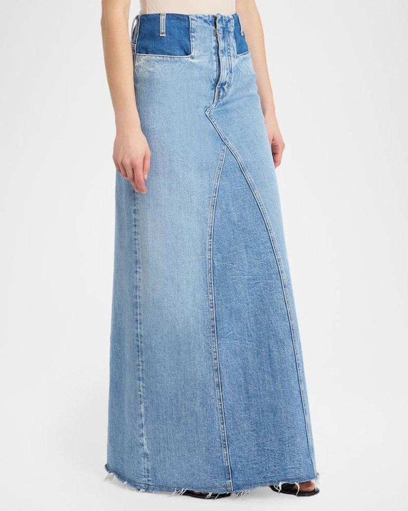 Two-Tone Denim Maxi Skirt 4