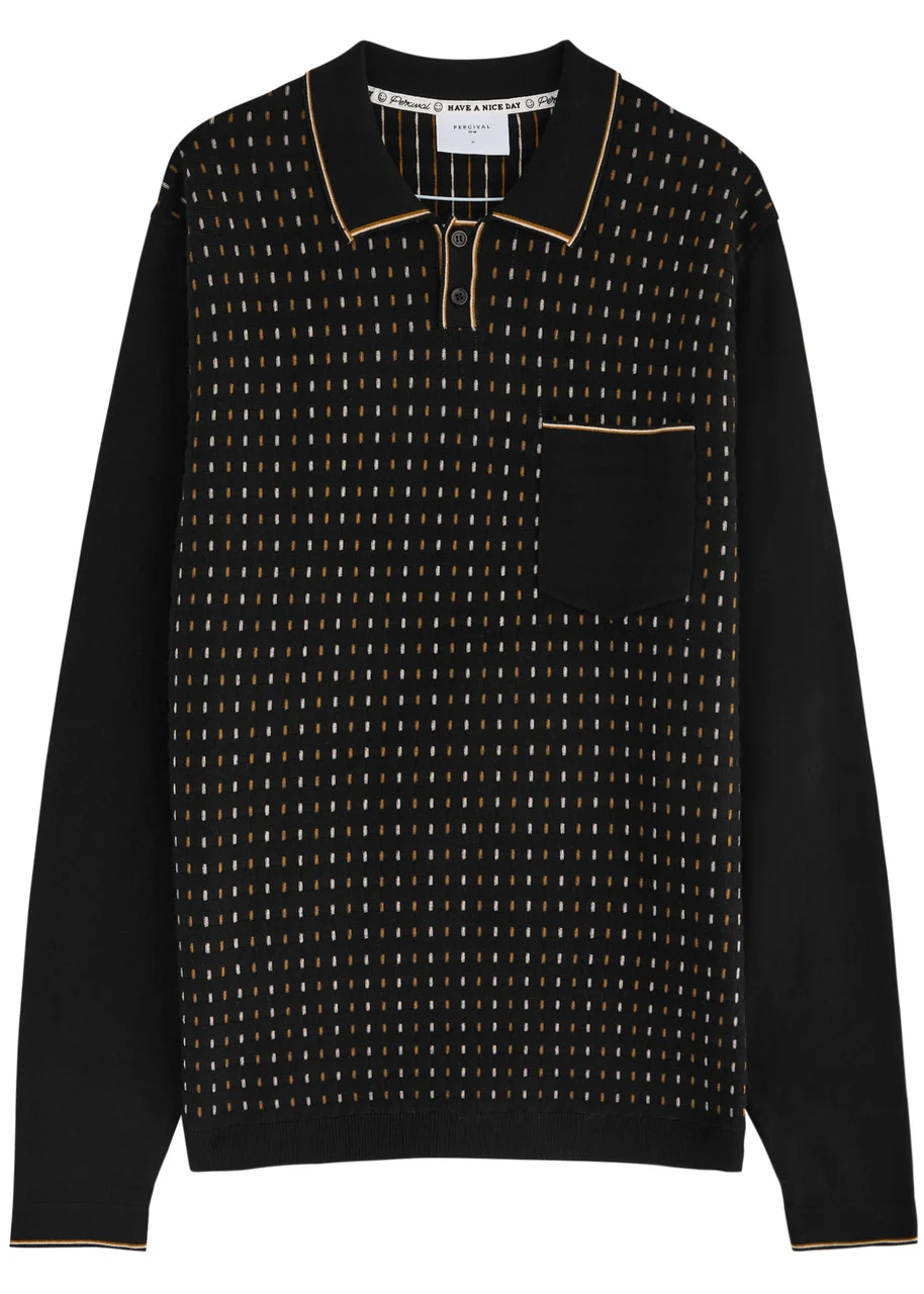 Percival Kihara Striped Cotton Polo Shirt - 1