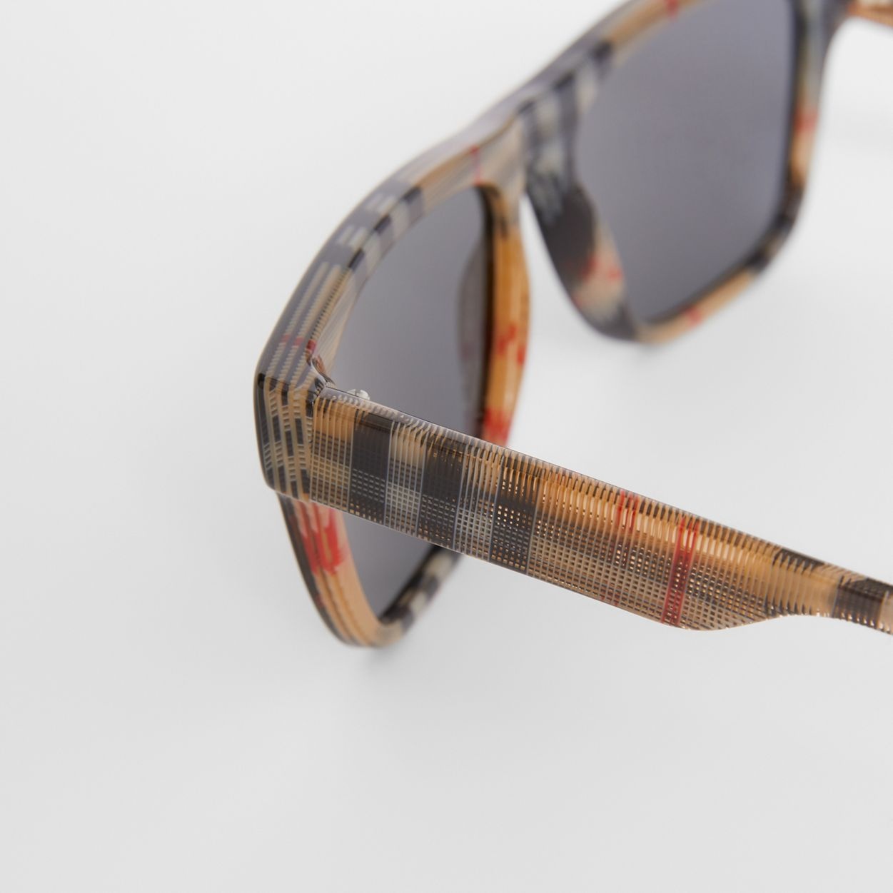 Vintage Check Detail Square Frame Sunglasses - 2