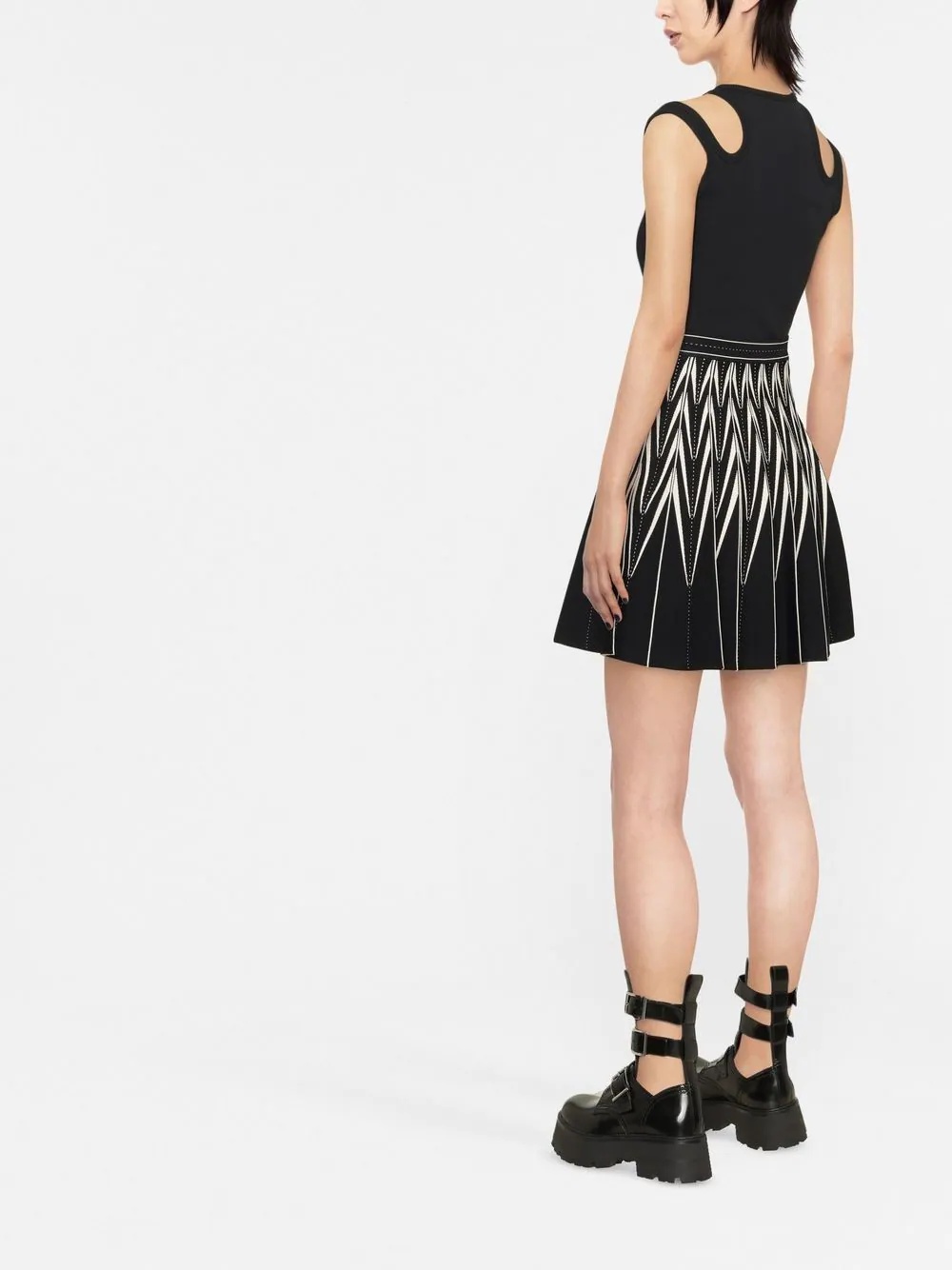 zig-zag pleated mini skirt - 4