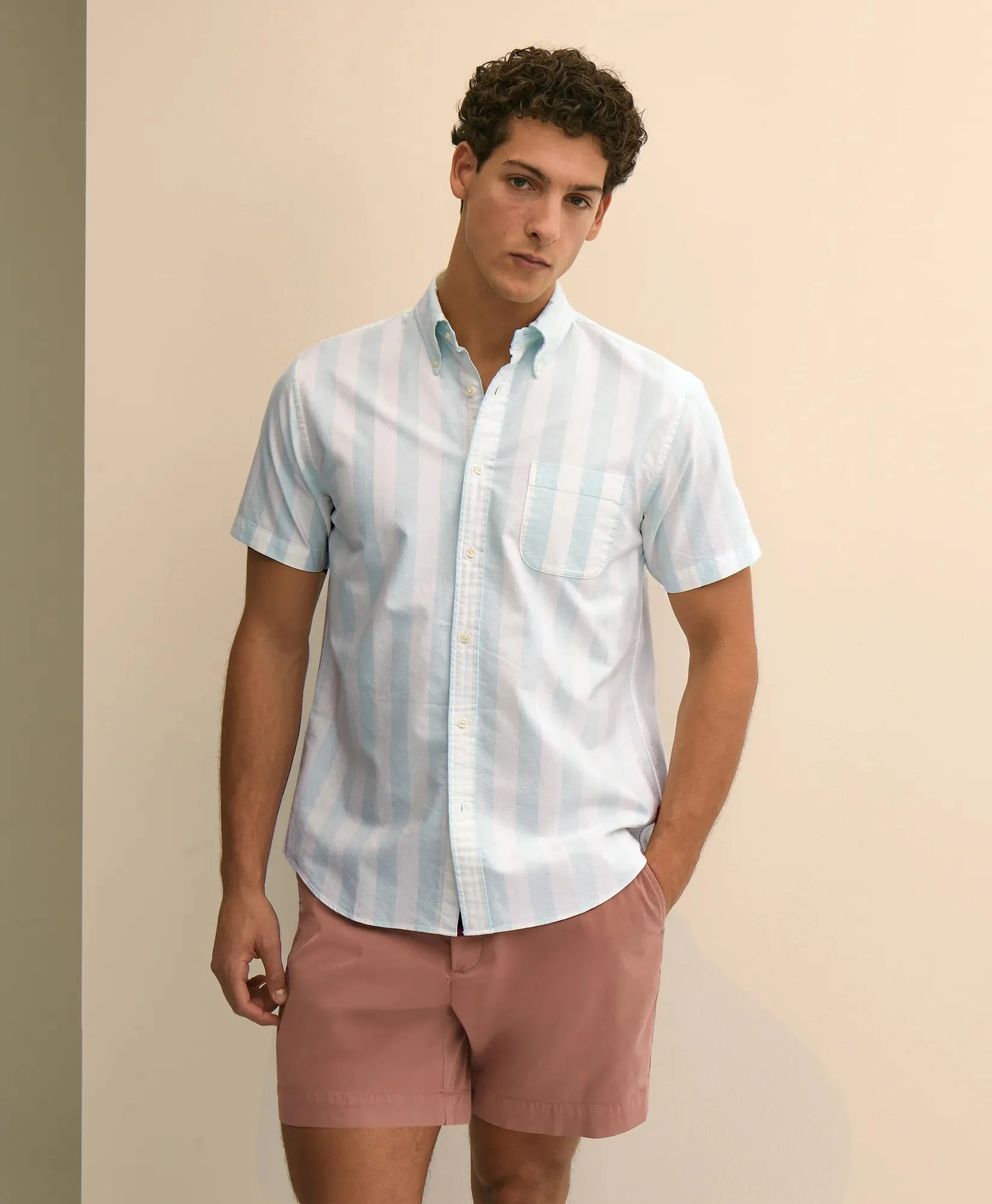 Friday Shirt, Short-Sleeve Oxford Stripe - 1