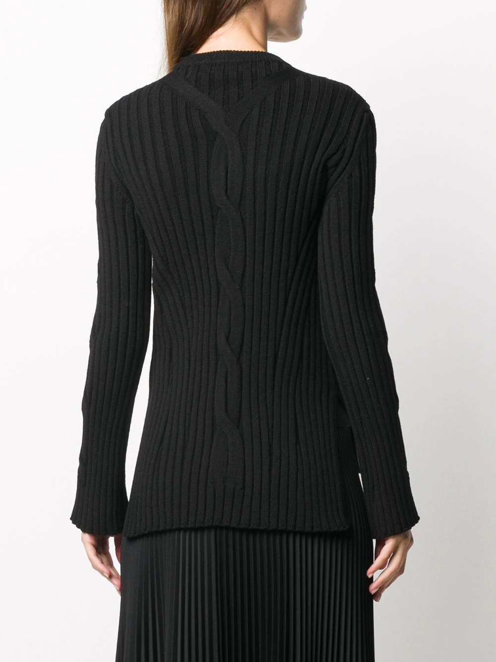 cut-out ribbed V-neck jumper - 4