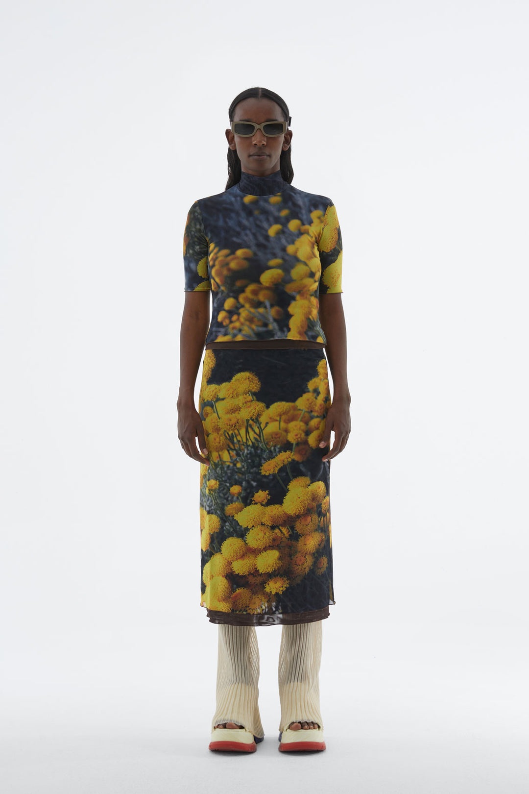 TULLE TOP WITH FLOWER PRINT - 2
