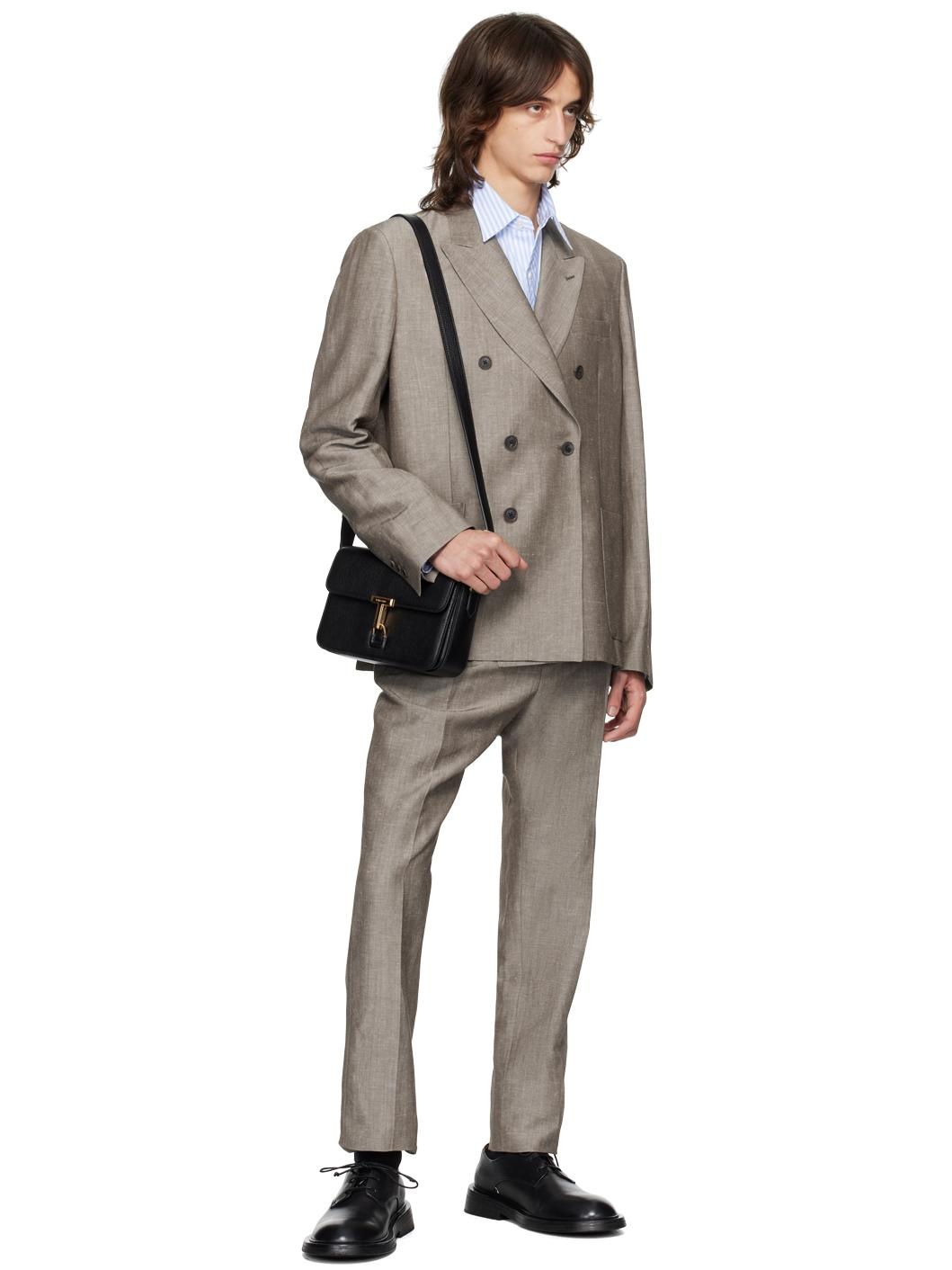 Brown Double-Breasted Blazer - 4