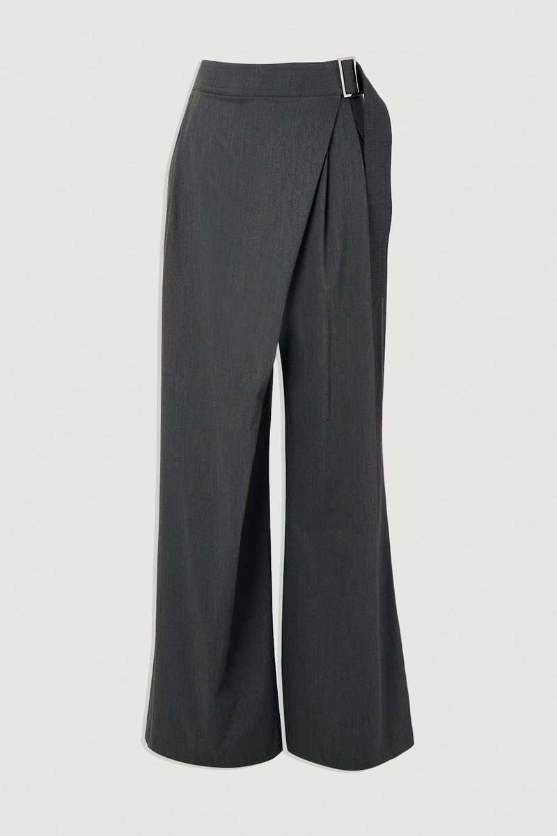 Petite Polished Viscose Belted Tailored Wide Leg 4