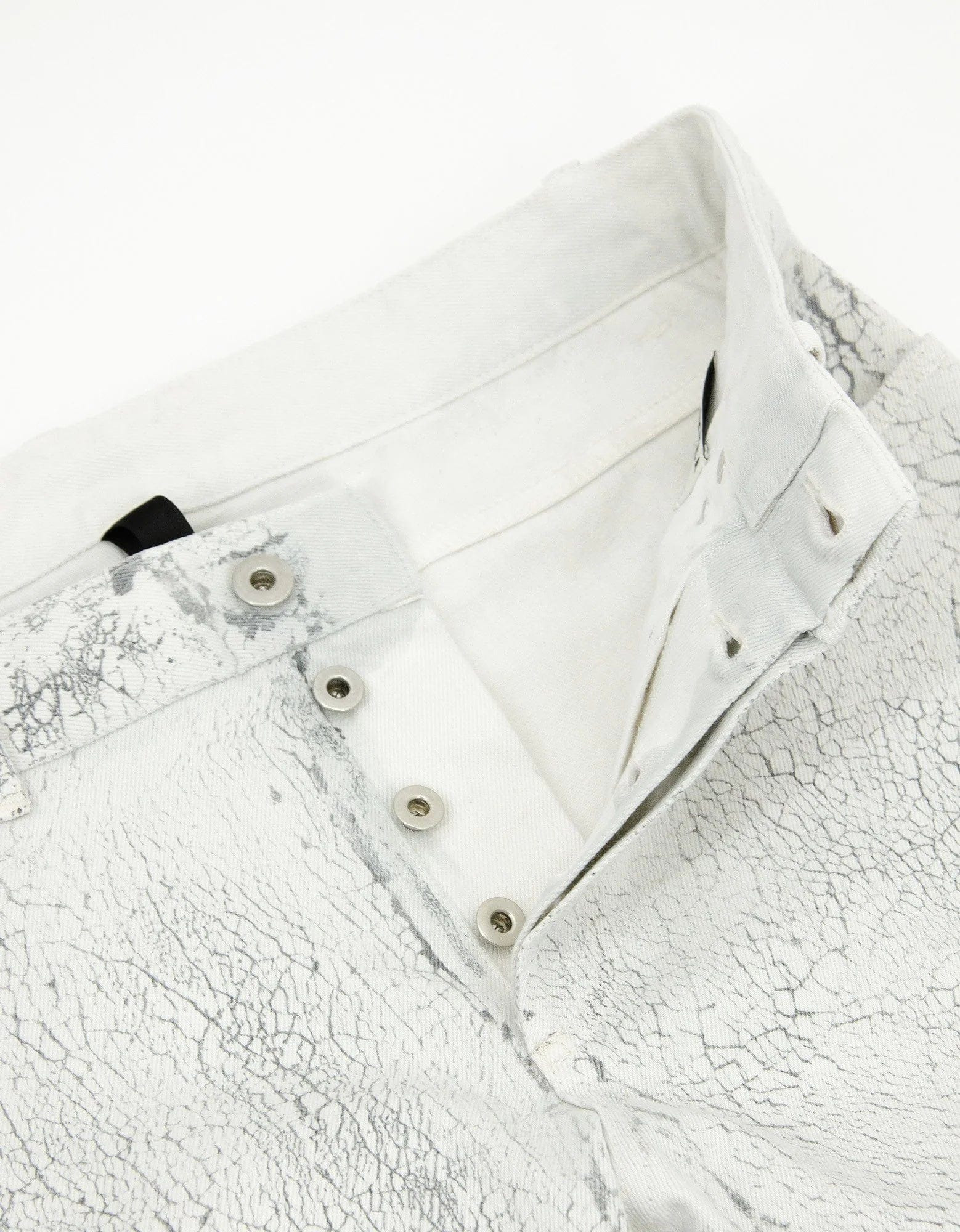 Balenciaga White Distressed Print Jeans - 5