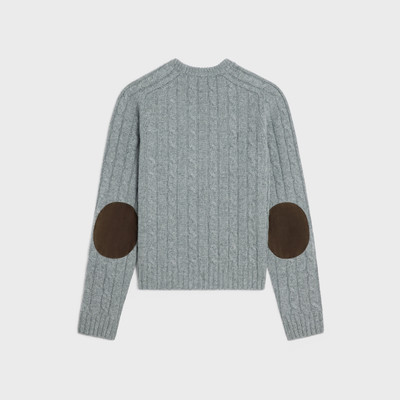 CELINE cable-knit triomphe sweater in cashmere outlook