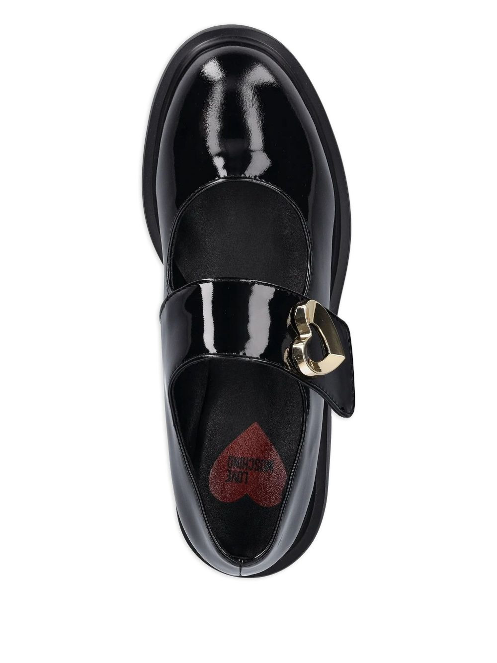 heart-buckle patent leather loafers - 2
