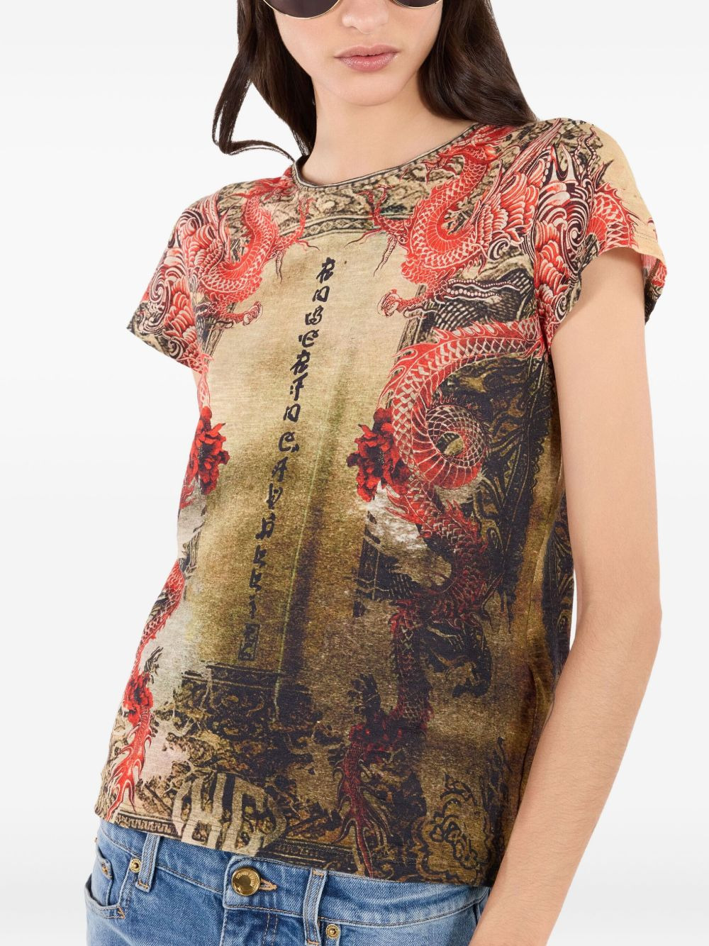 dragon-print T-shirt - 5