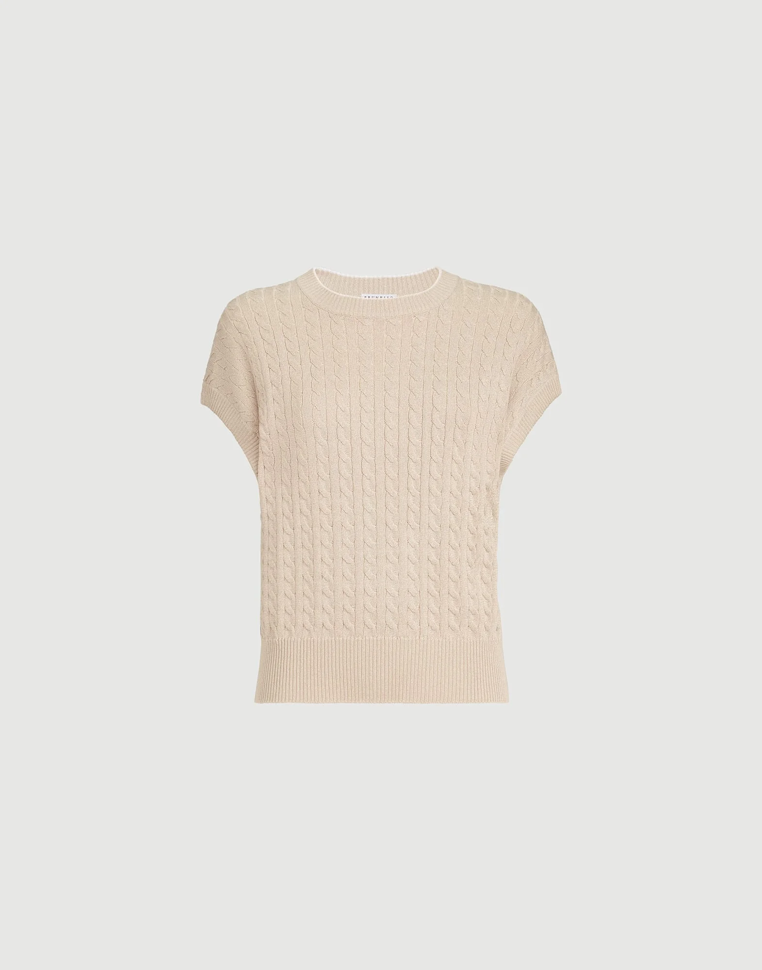 Sparkling cotton cable knit sweater - 1