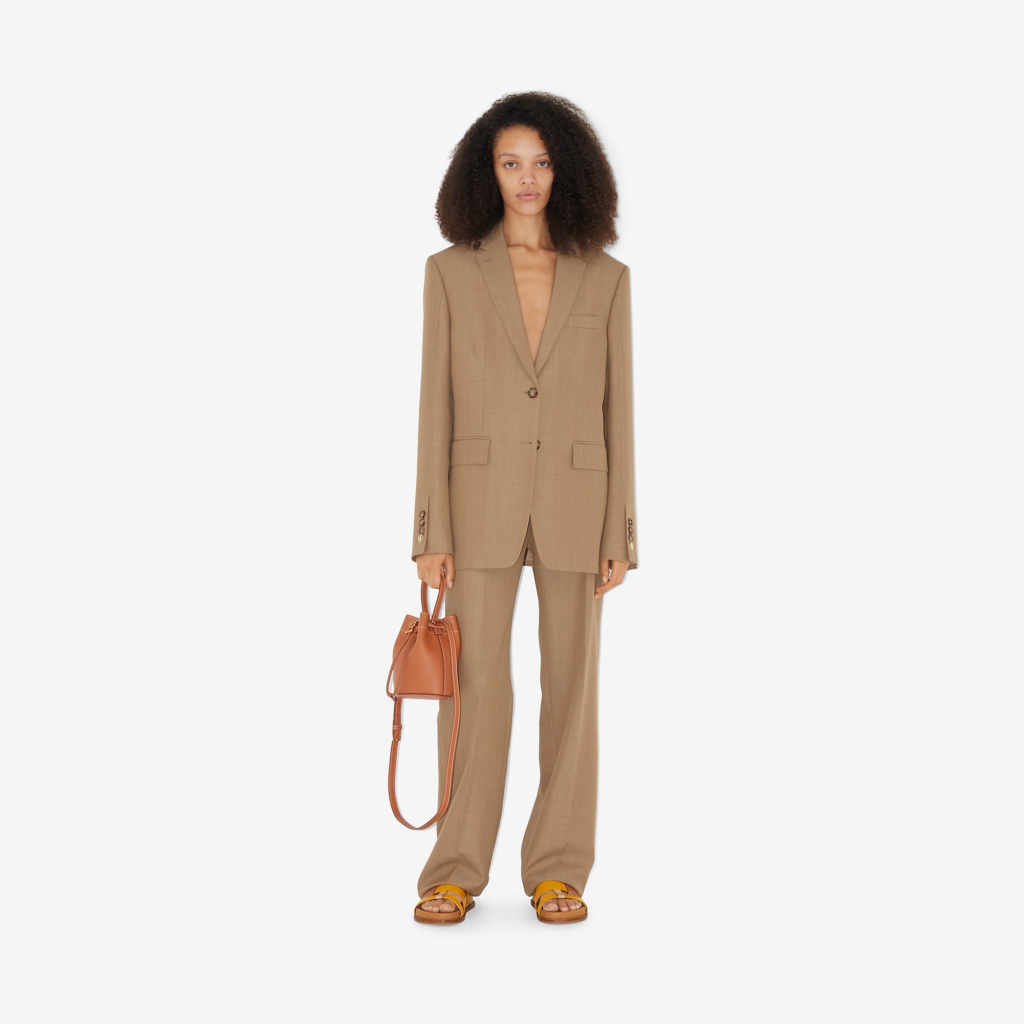 Grainy Leather Mini TB Bucket Bag - 2