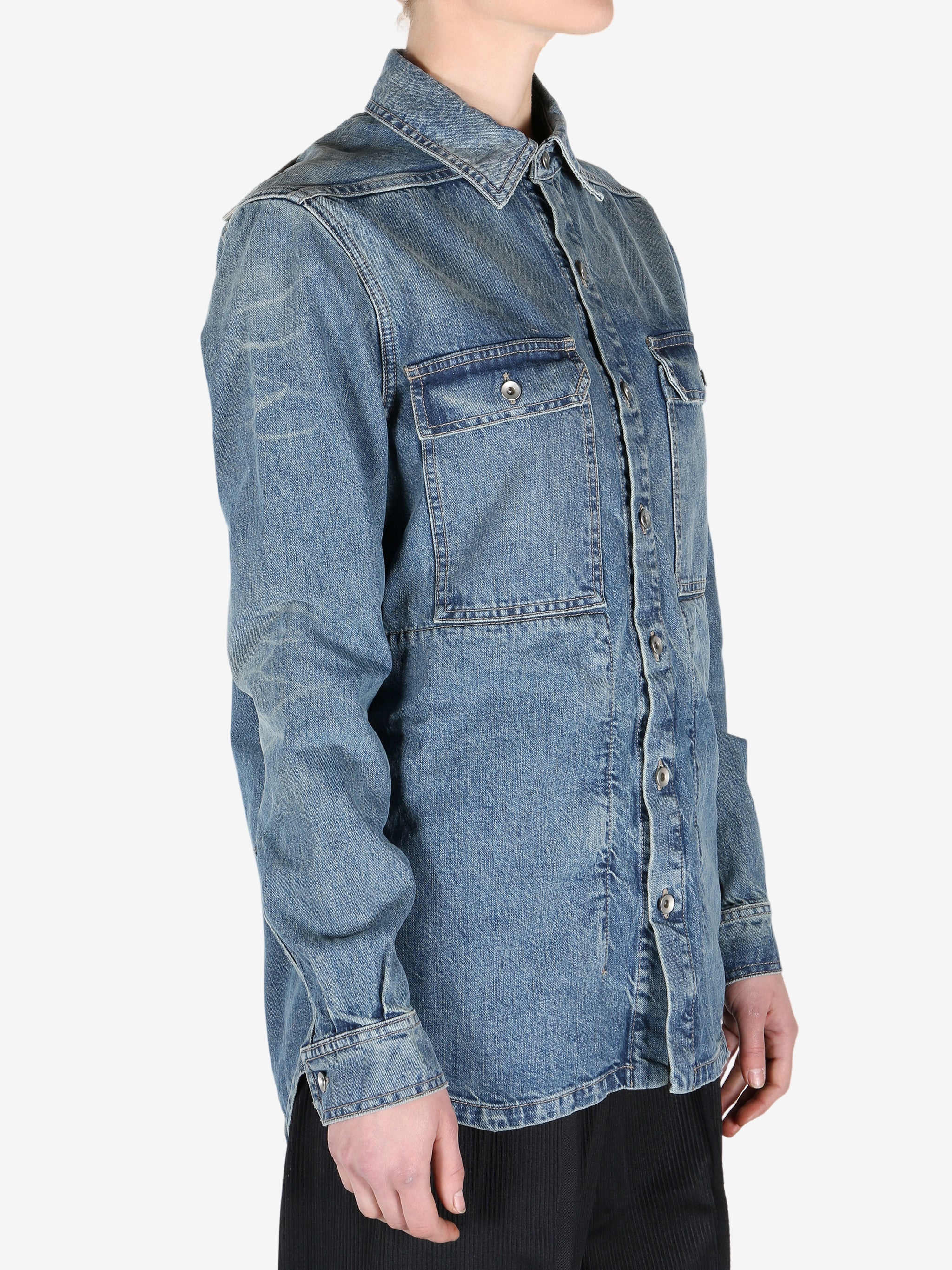 RICK OWENS DRKSHDW - Women Denim Outershirt Jacket - 2