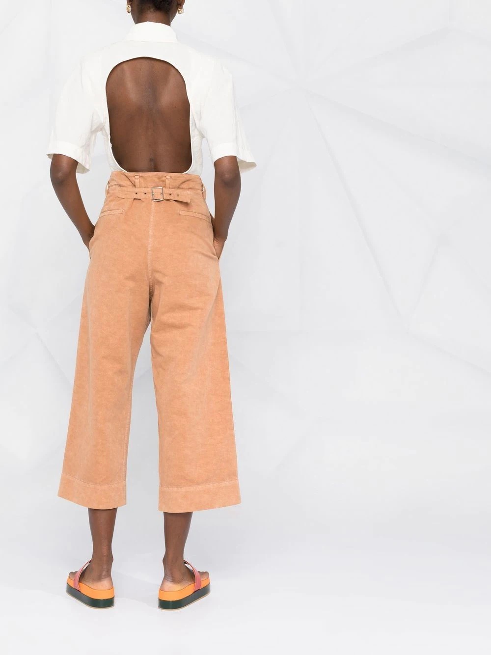 cropped wide-leg trousers - 4