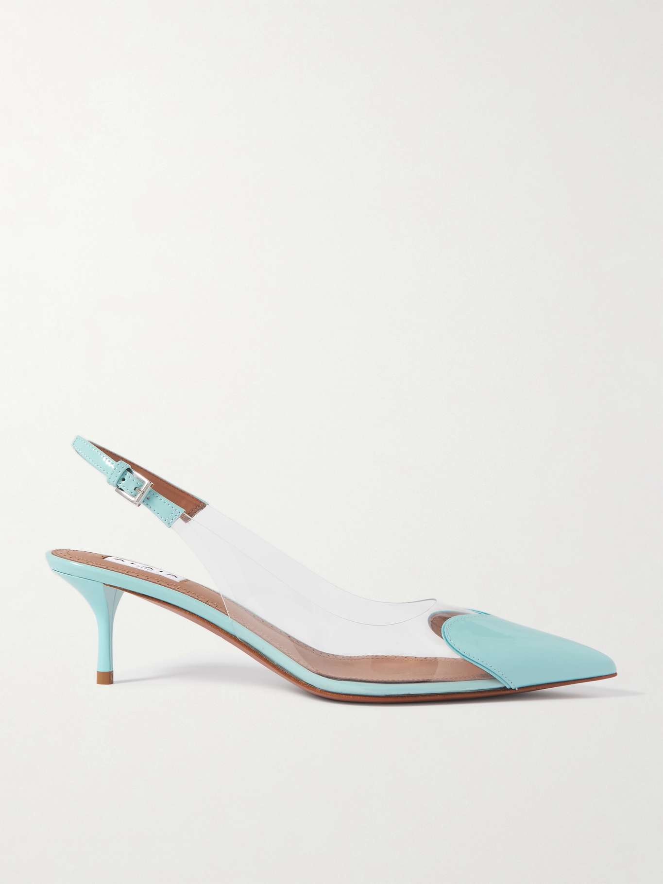 Cœur 55 PU and patent-leather slingback pumps - 1