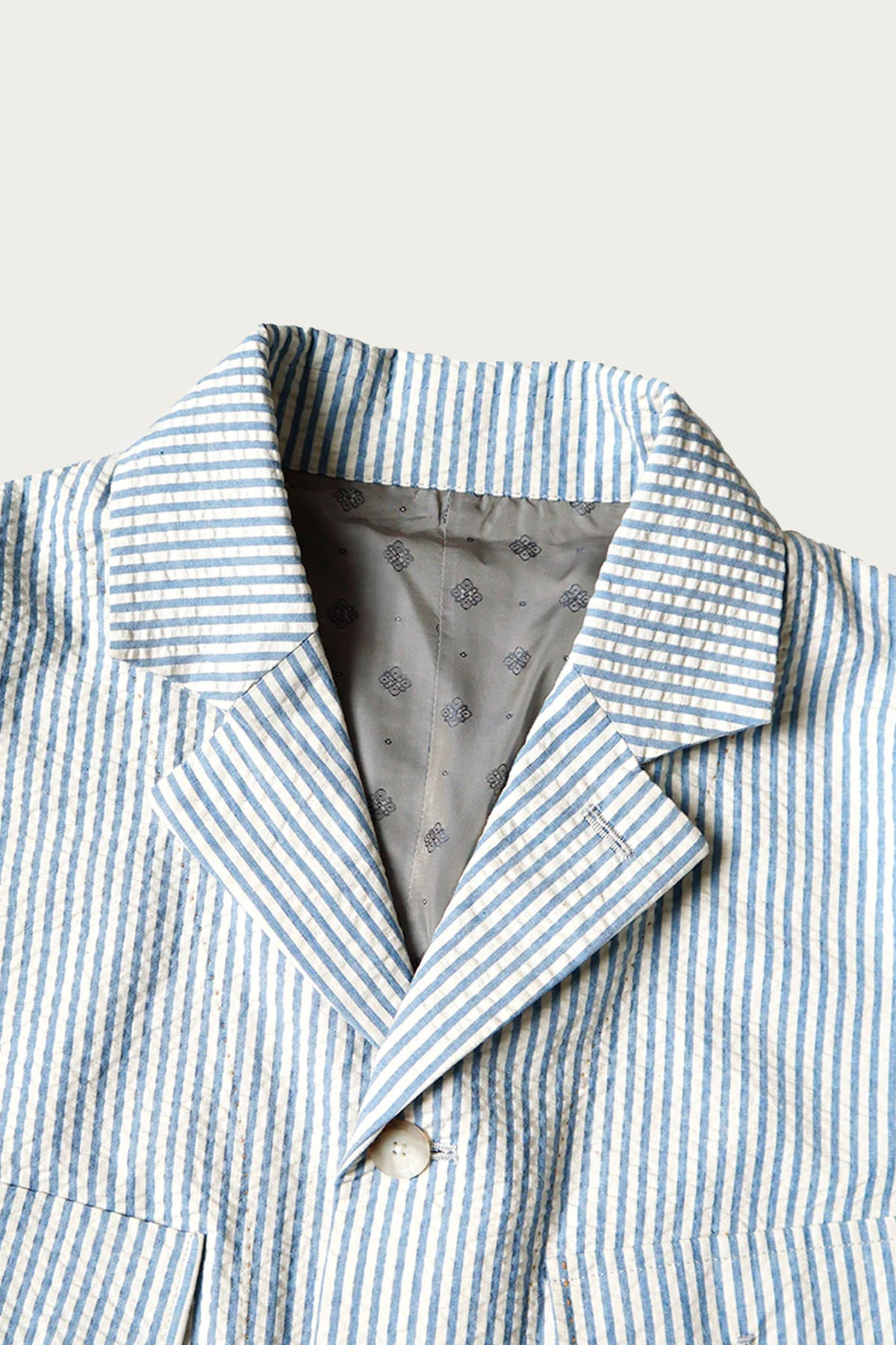 Seersucker LUMBER SUIT JKT - Sax - 3