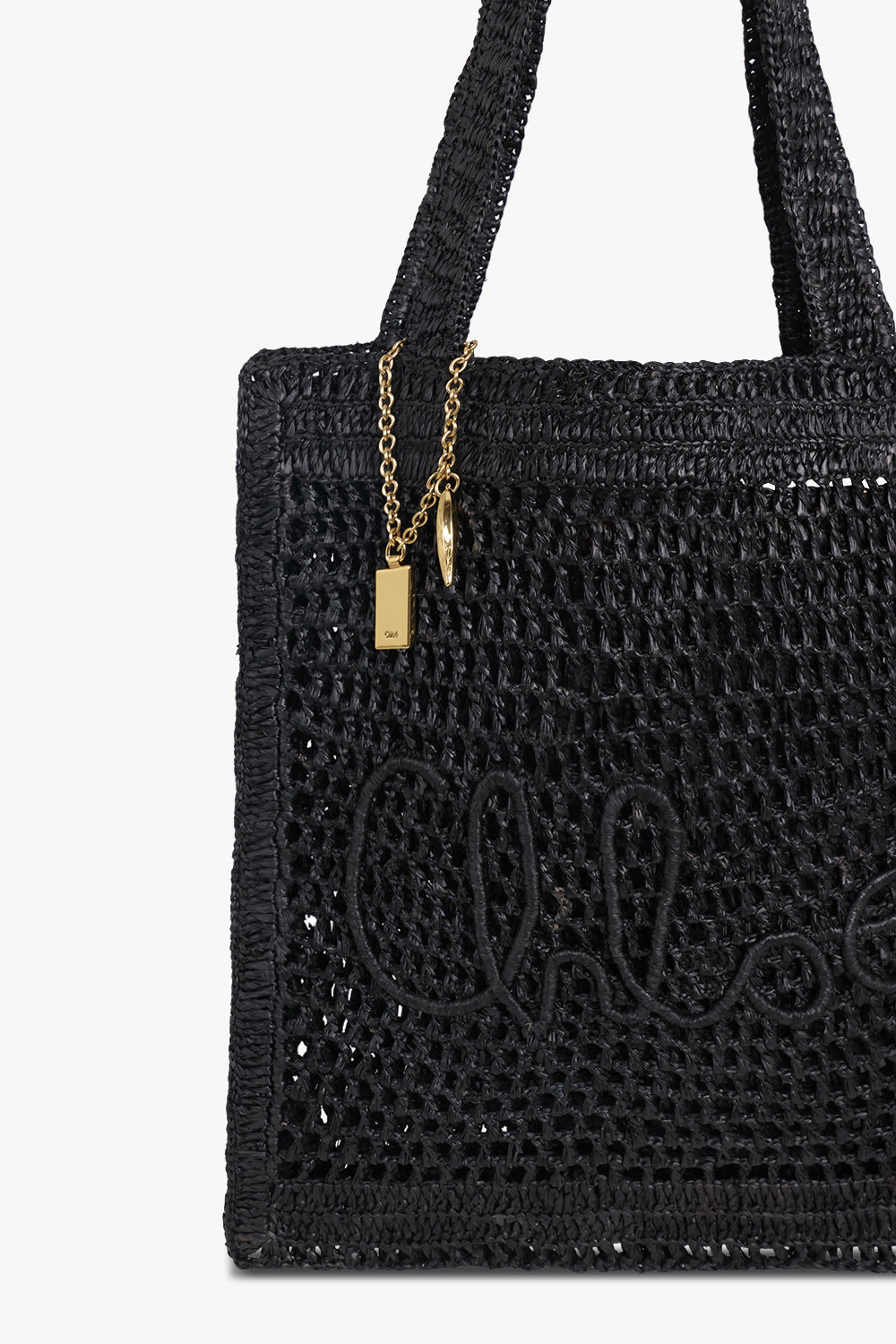 SUMMER BANANA RAFFIA TOTE BAG | BLACK - 4