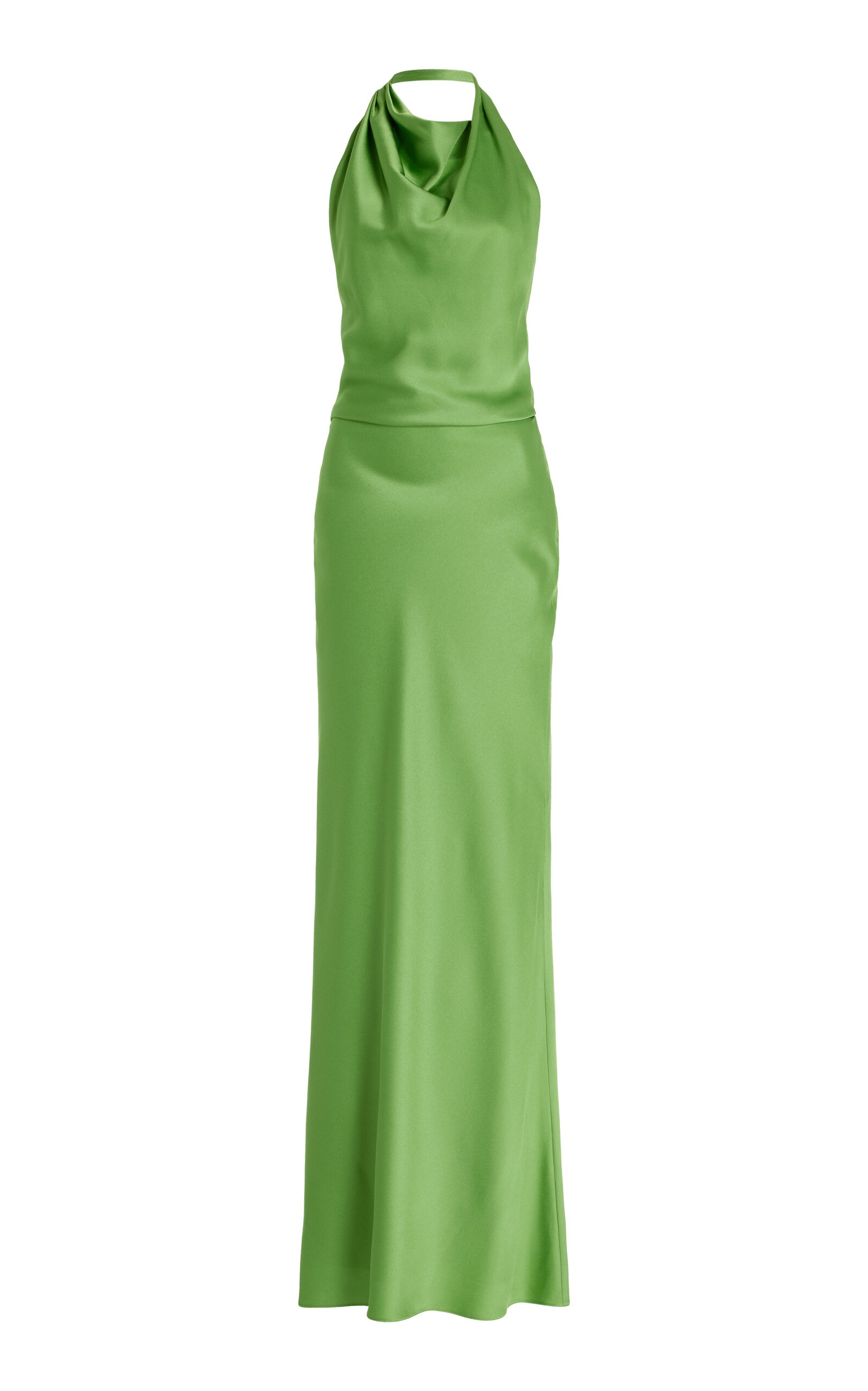 Reannon Draped Satin Gown green - 1