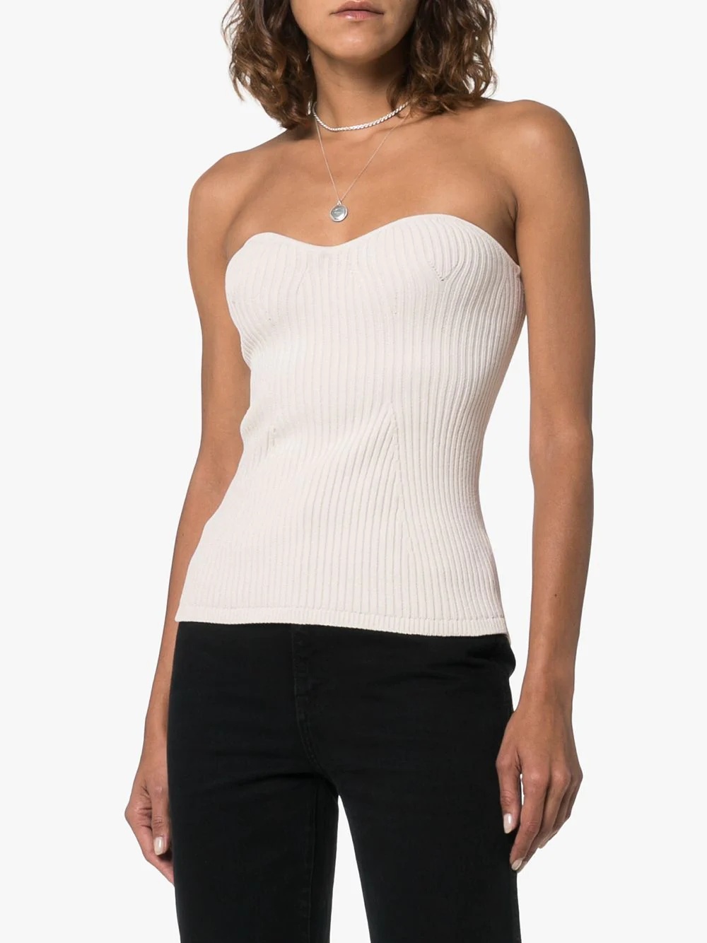 Lucie ribbed knit bustier - 3