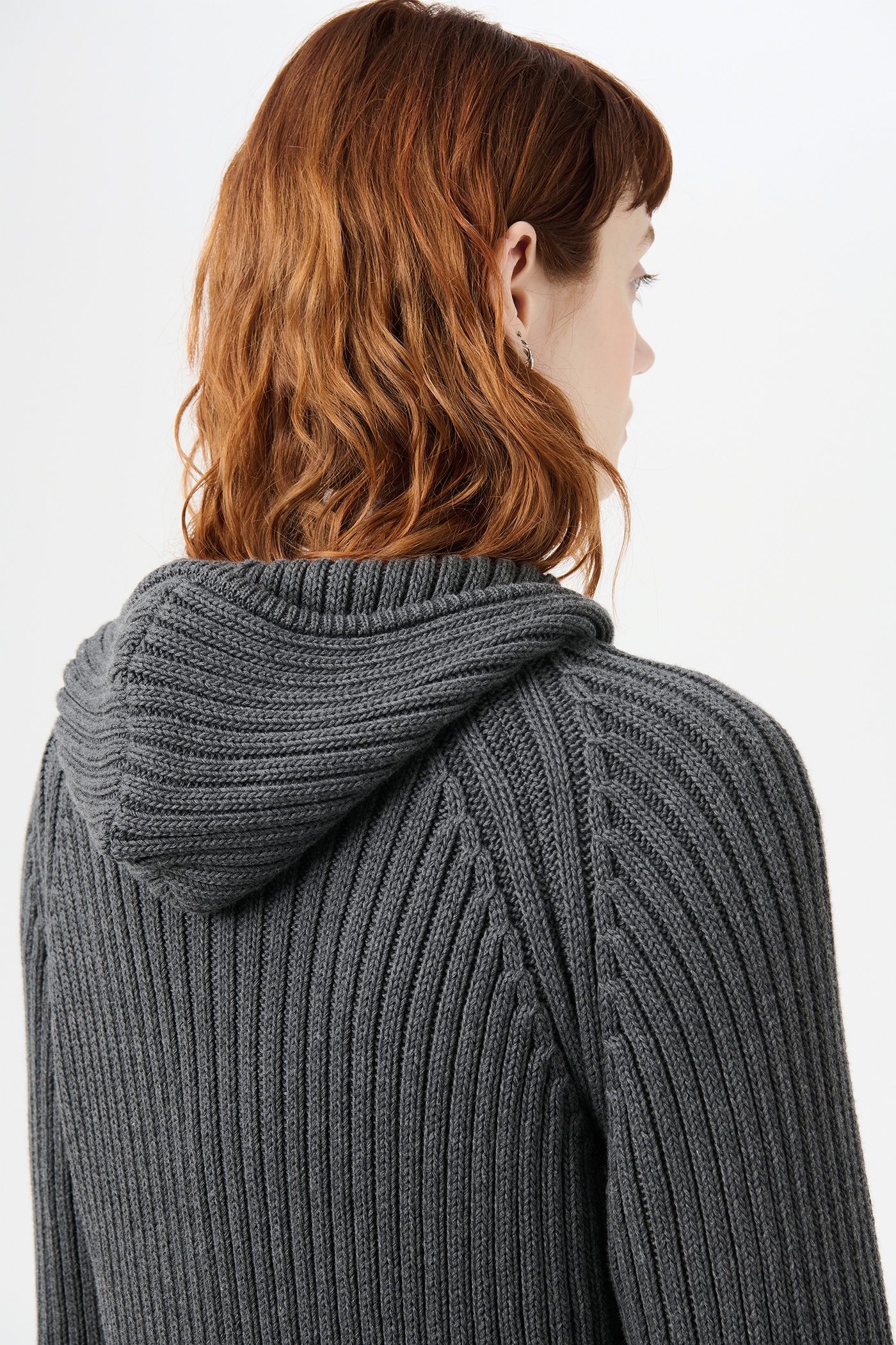 Level Hood Dark Grey Melange Dry Cotton - 6