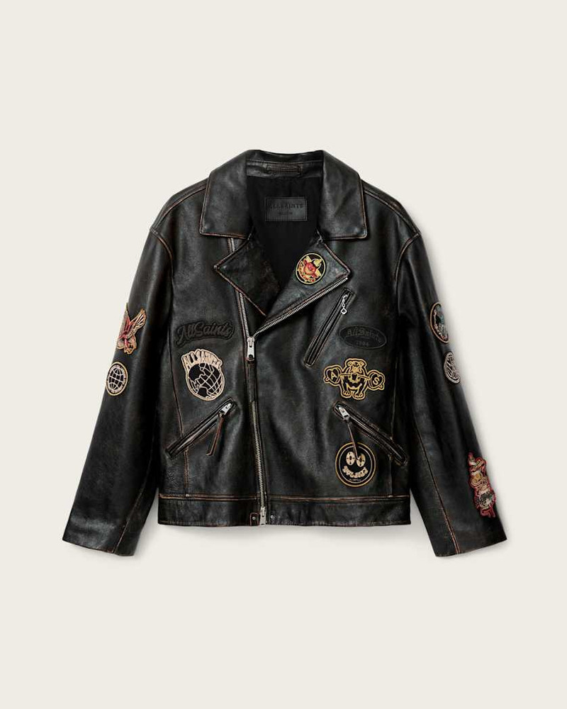 HAYS LEATHER BIKER PATCH JACKET 1