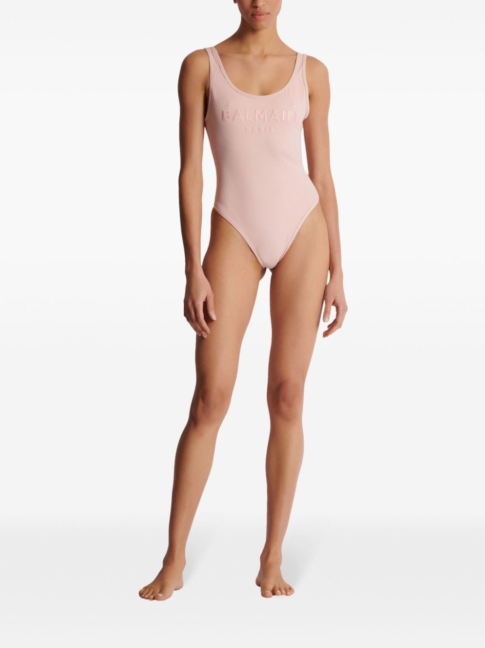 embroidered-logo one-piece swimsuit - 2