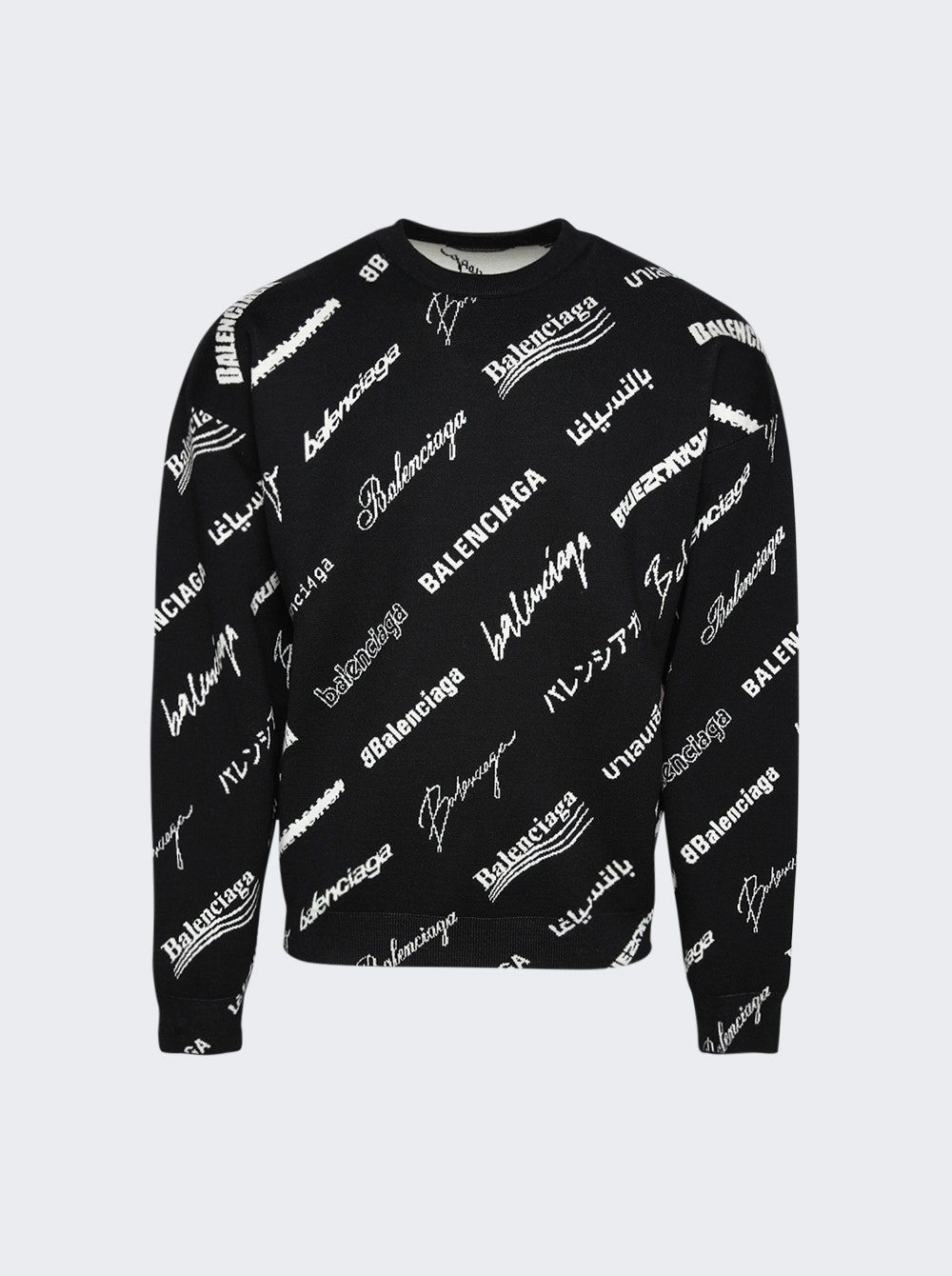 Crewneck Sweater Black and White - 1