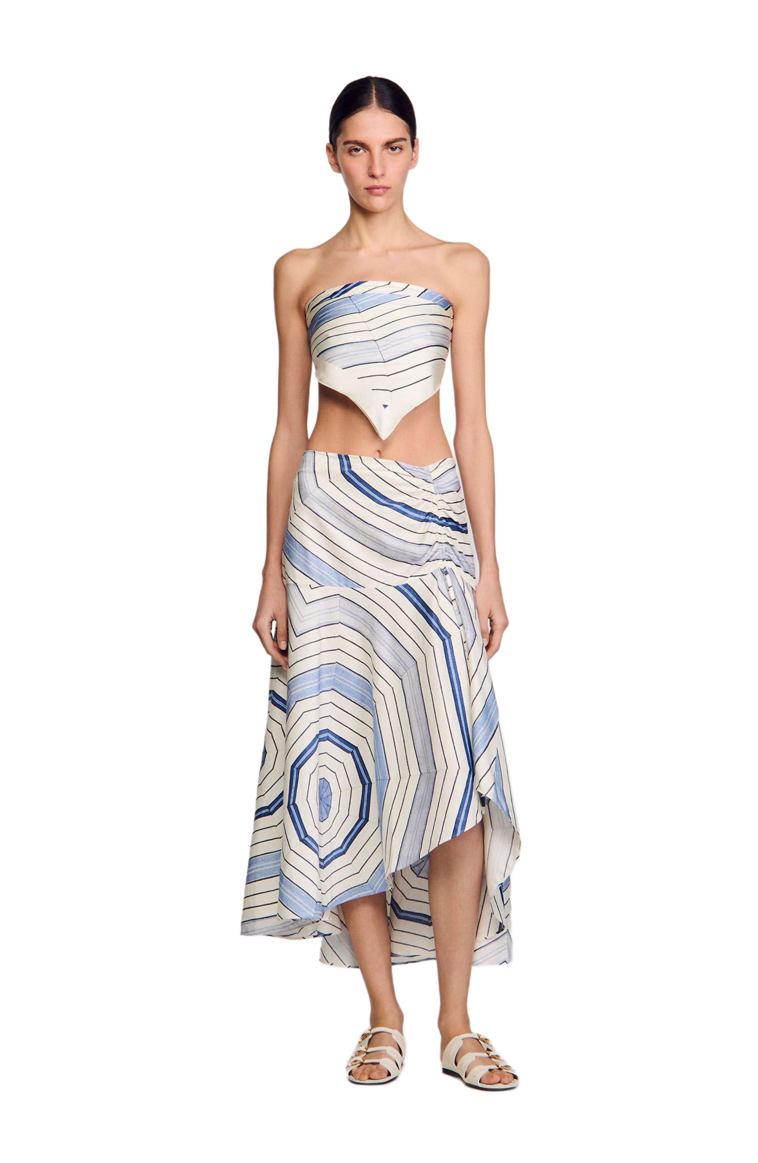 SANDRO Spiral-motif maxi skirt in Sky Blue at Nordstrom - 6